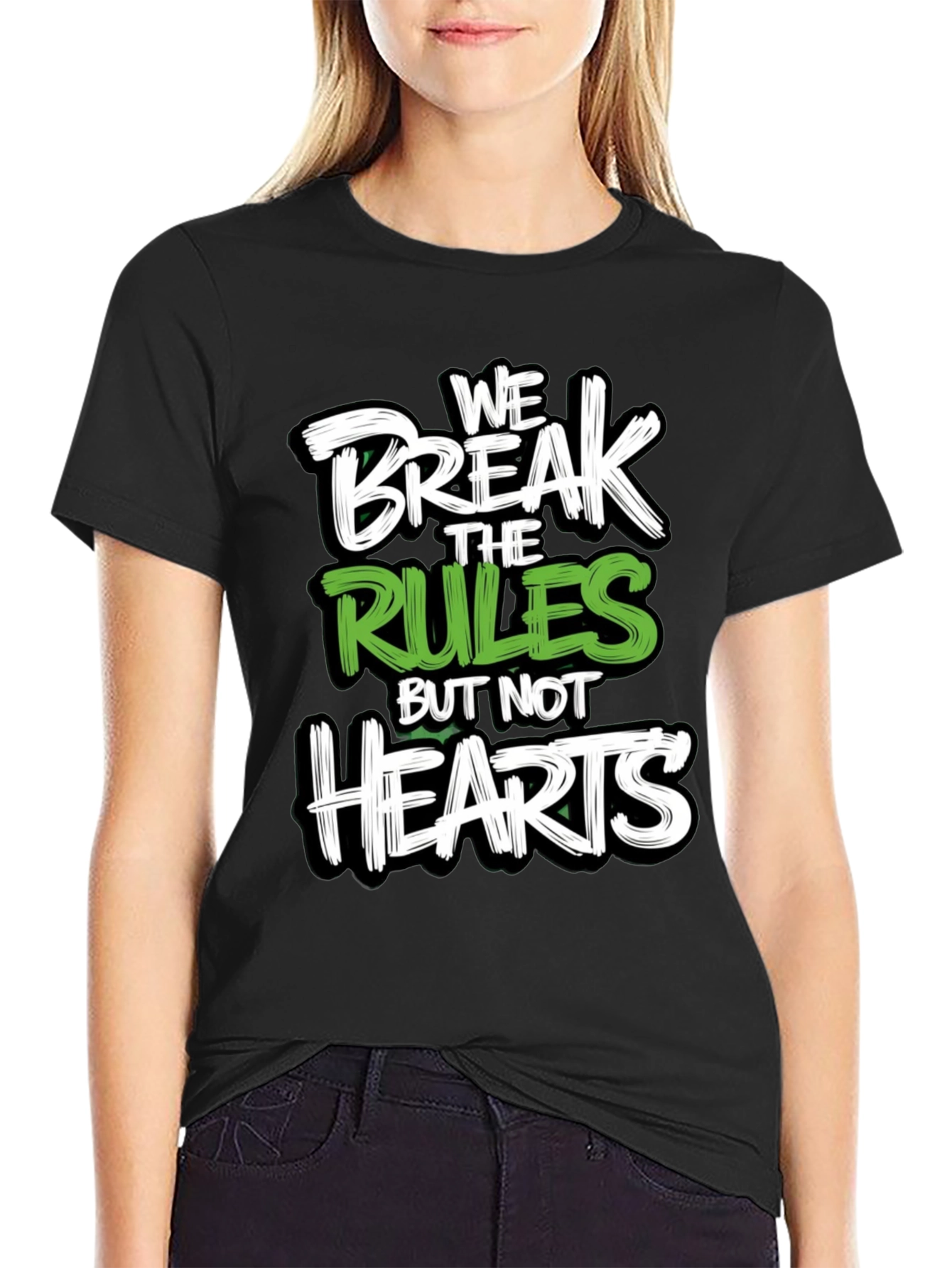 Black Break the Rules T-Shirt - Graphic Tee view 2