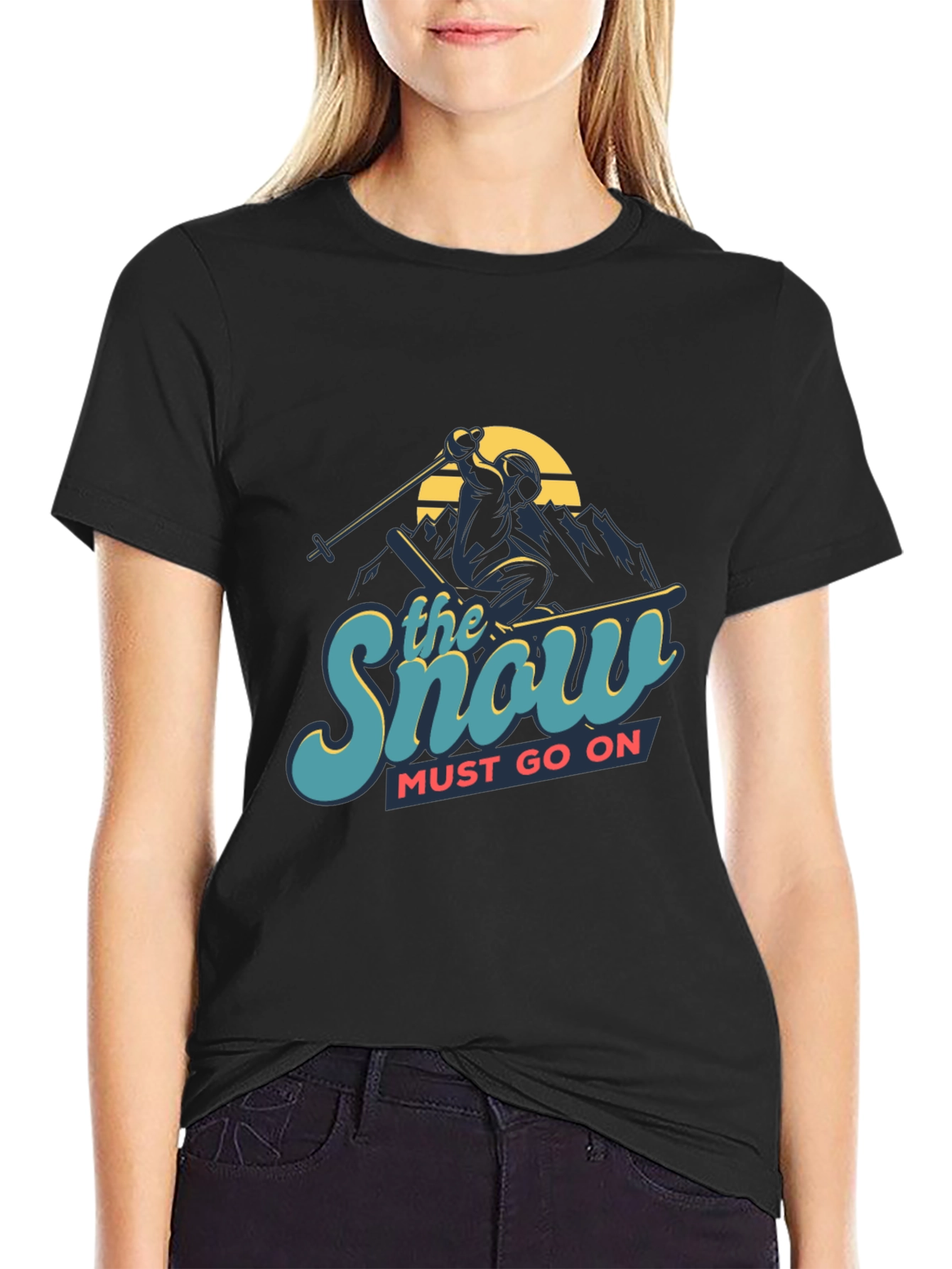 Black The Snow Must Go On Graphic Tee view 2