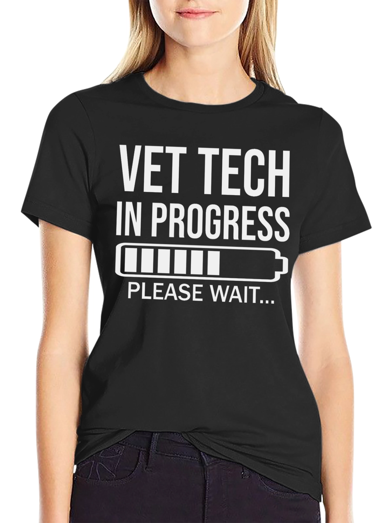Black Vet Tech In Progress T-Shirt - Animal Lover Tee view 2