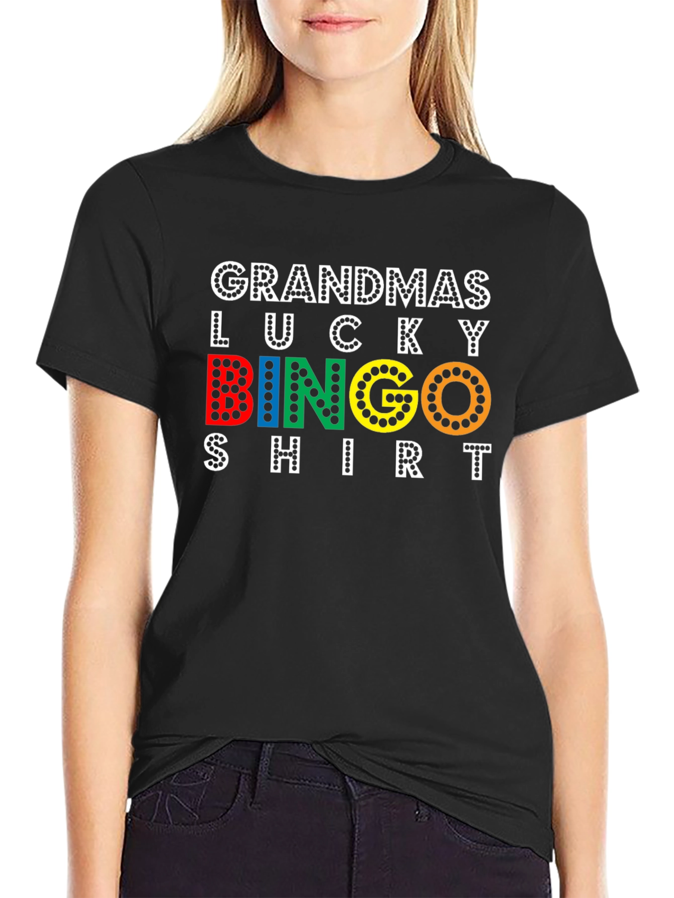 Black Grandma's Lucky Bingo T-Shirt view 2