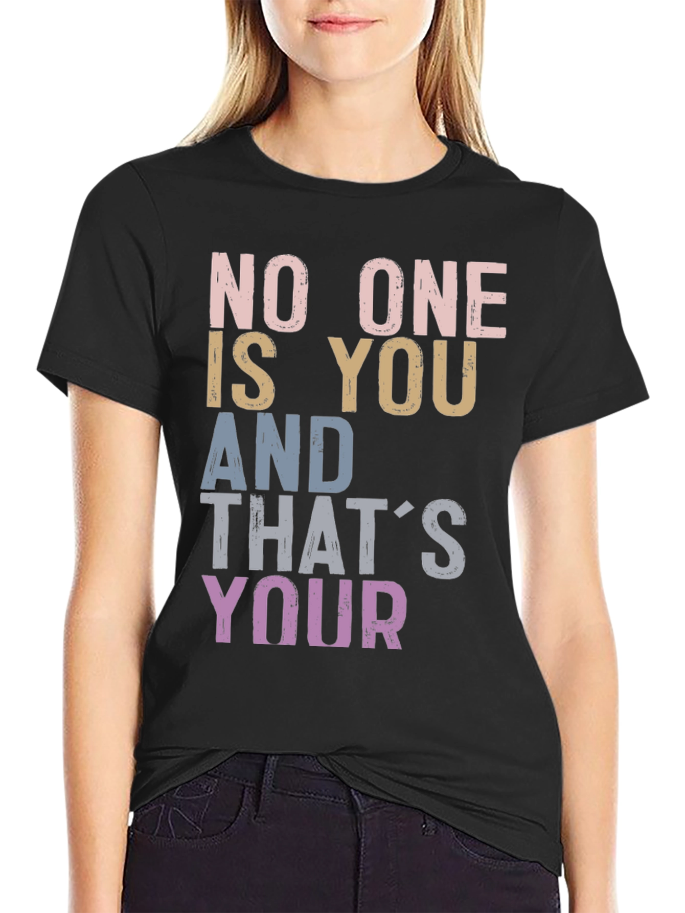 Black Inspirational Graphic Tee - Be You view 2