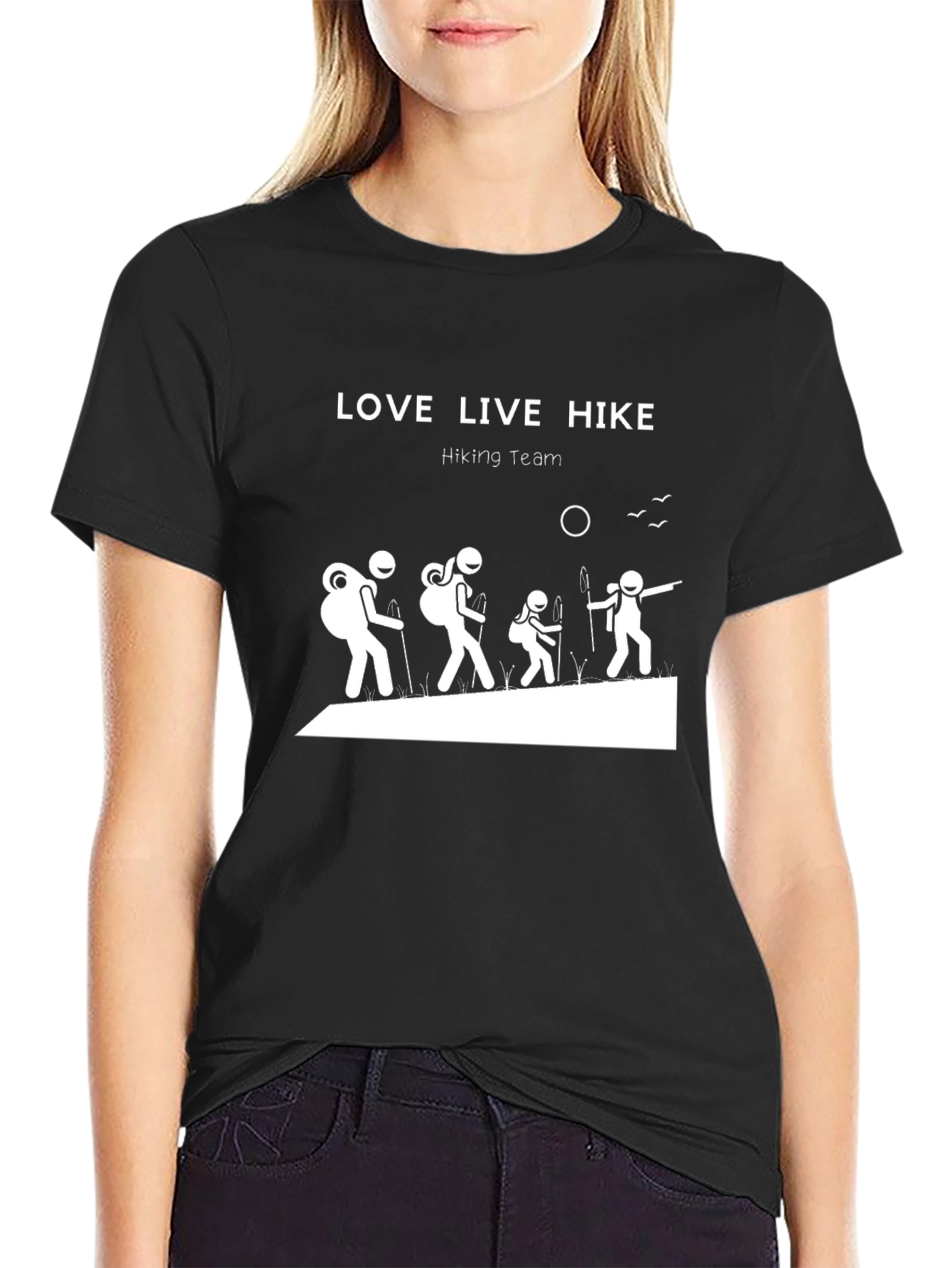 Black Hiking Team Graphic Tee - Love Live Hike view 2