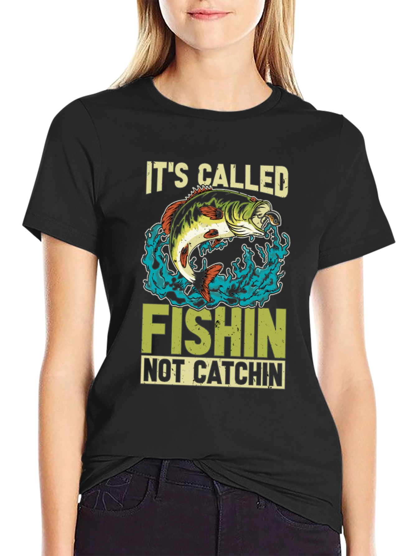 Black It's Called Fishin' T-Shirt - Fishing Apparel view 2