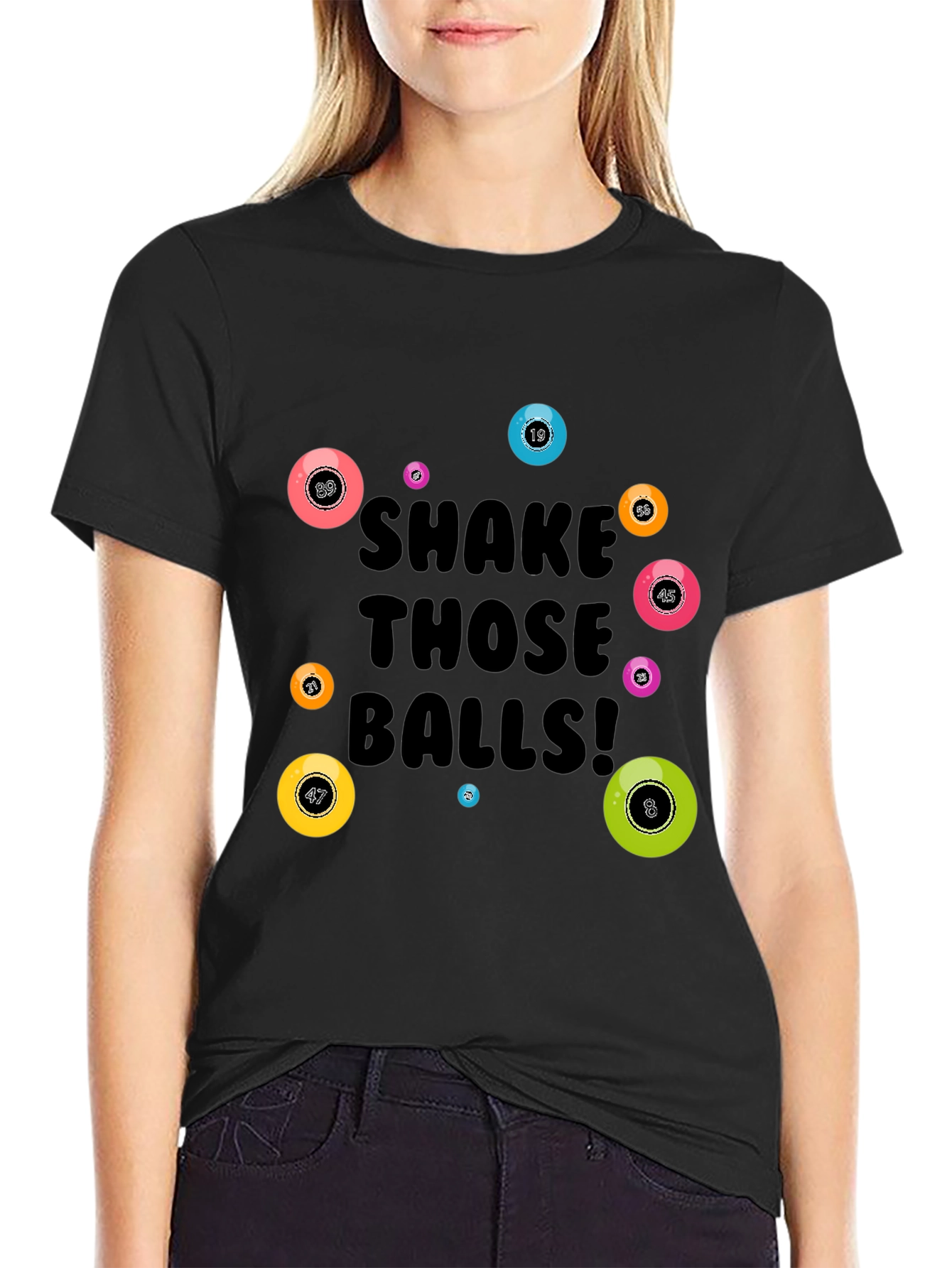 Black Shake Those Balls! Graphic Tee view 2