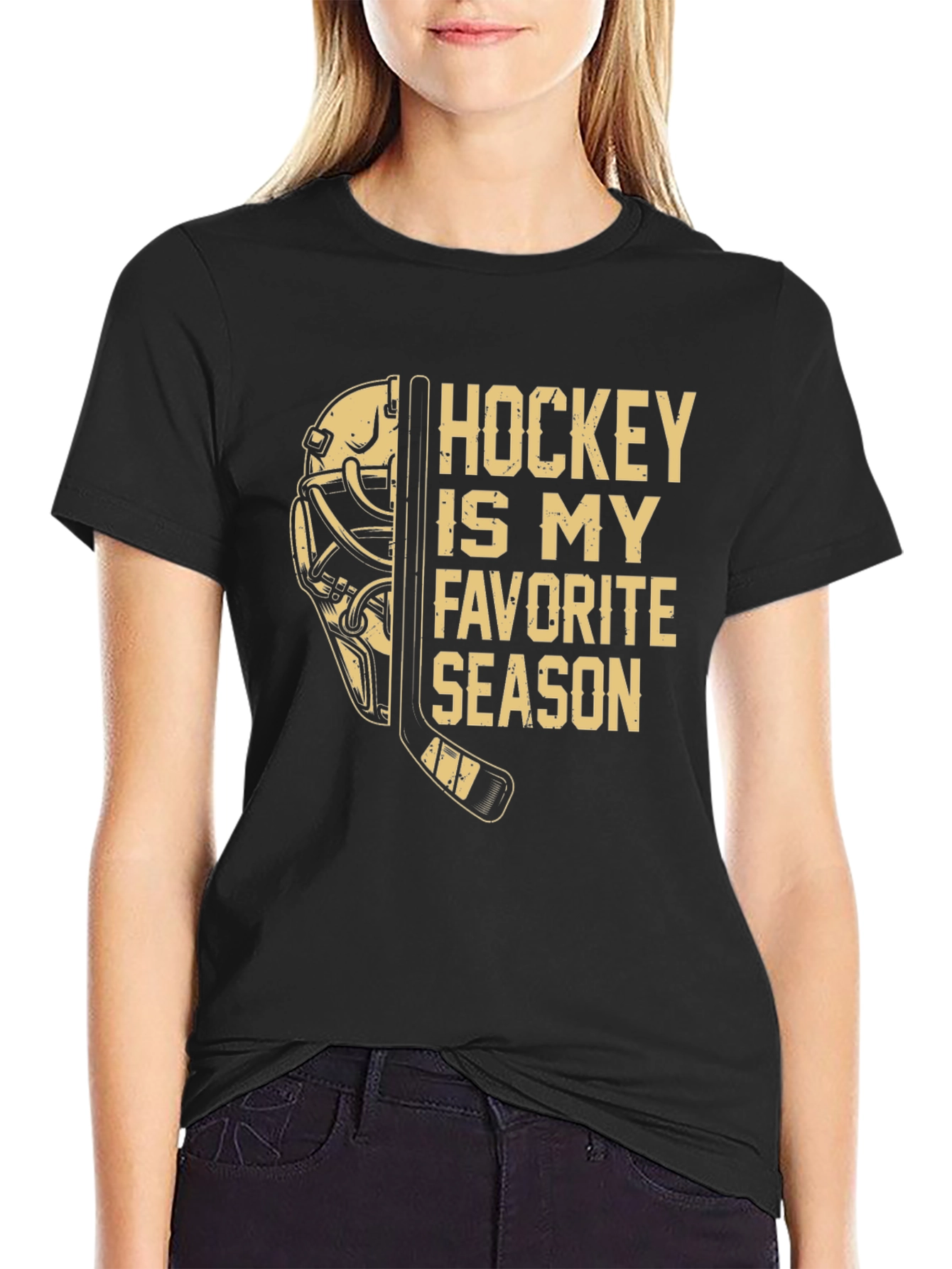 Black Hockey is My Favorite Season T-Shirt view 2