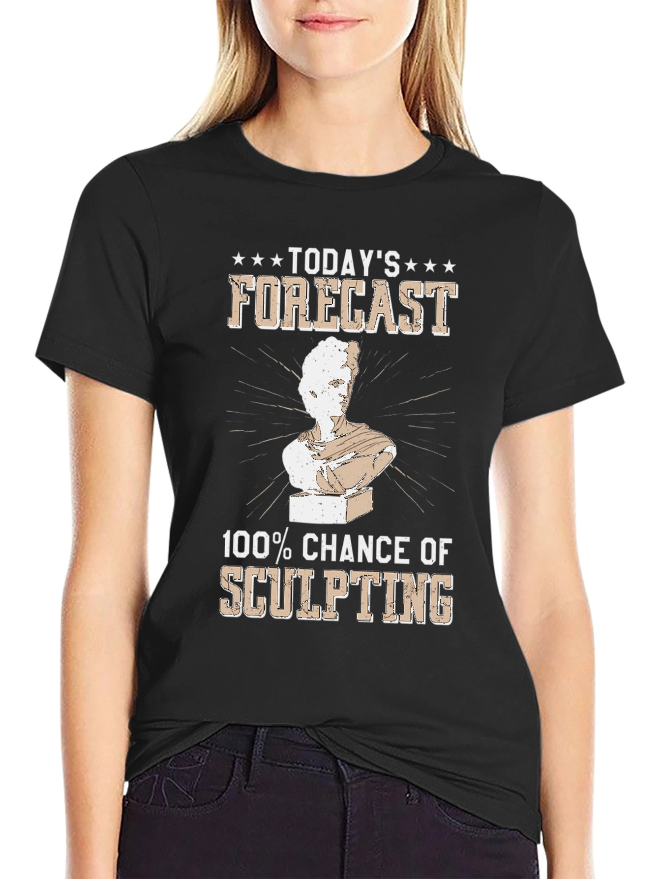 Black Sculpting Forecast T-Shirt - Chance of Art view 2