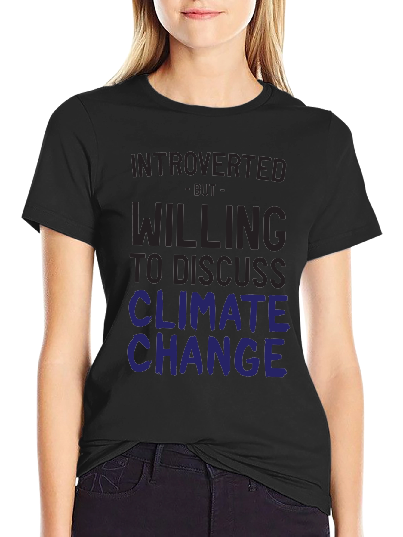 Black Introverted Climate Change T-Shirt view 2