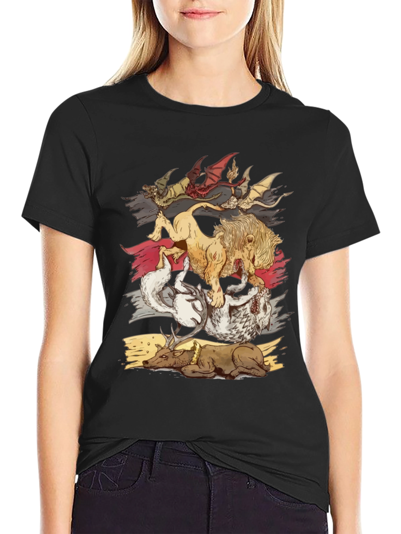 Black Fantasy House Sigil T-Shirt view 2