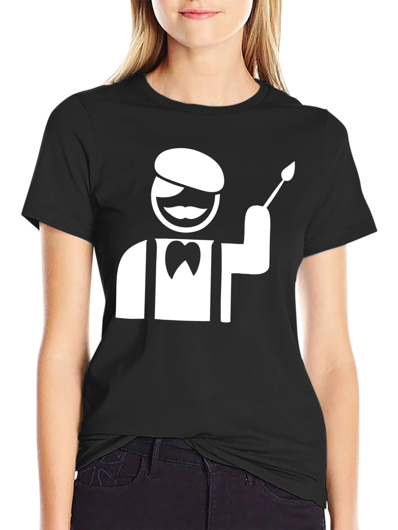 Black Painter Graphic T-Shirt | Artistic Black Tee view 2