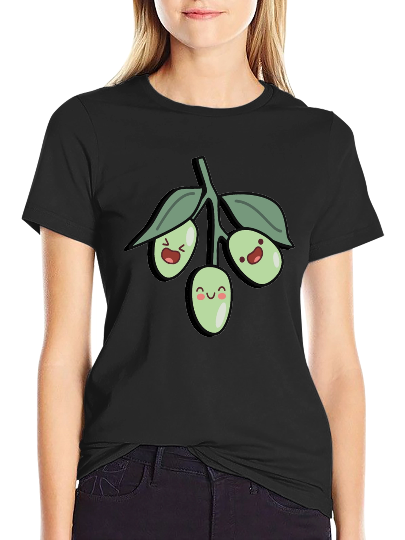 Black Olive You T-Shirt - Cute Graphic Tee view 2