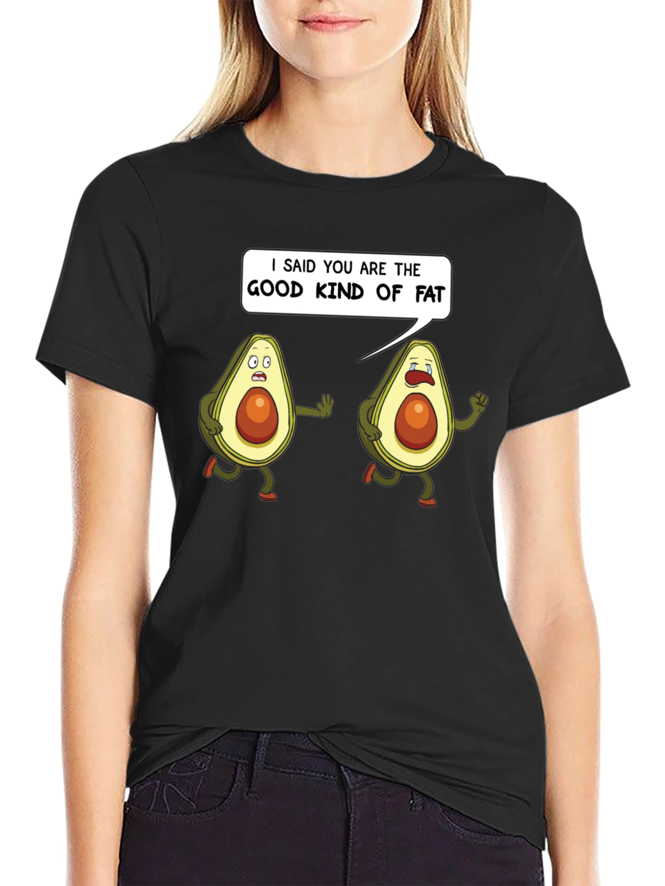 Black Good Kind of Fat Avocado Humor T-Shirt view 2