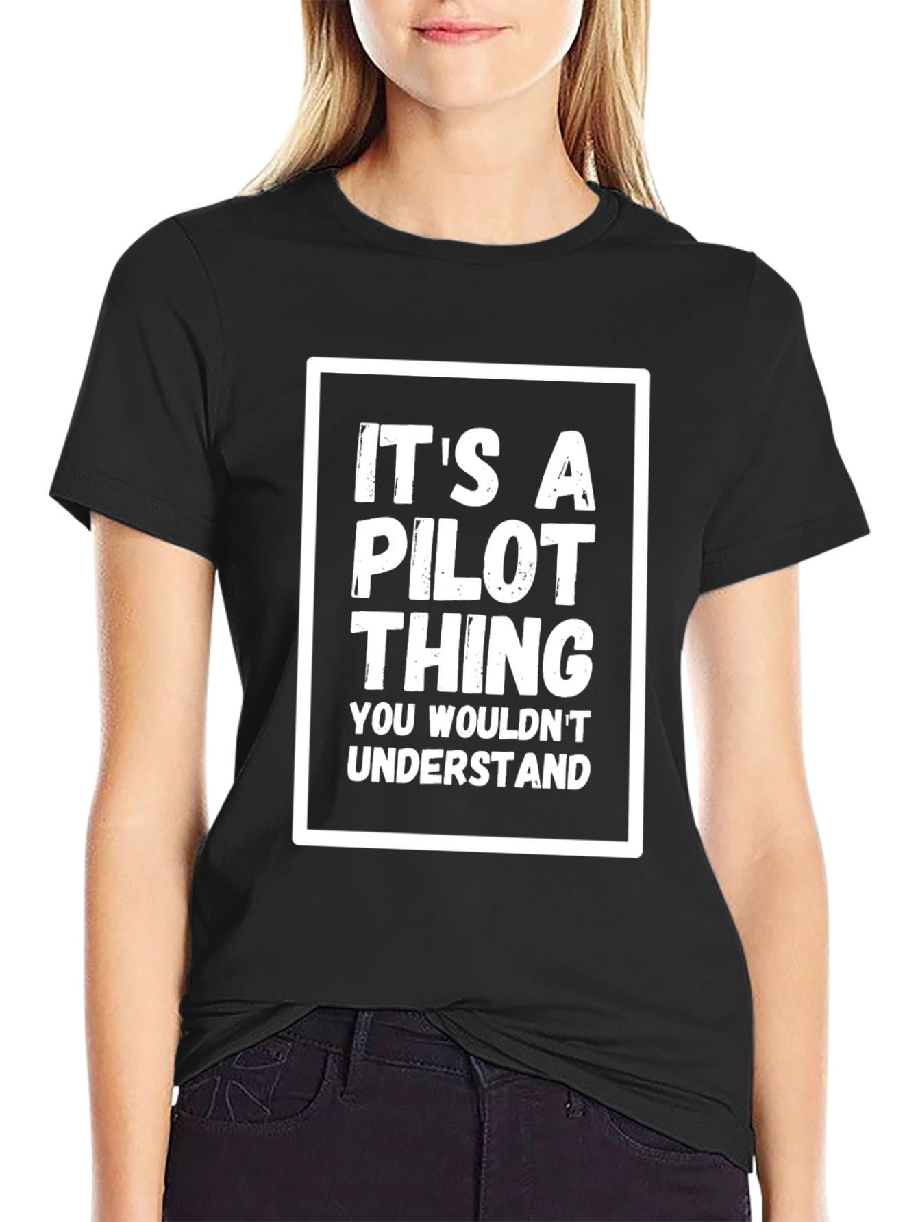 Black It's a Pilot Thing T-Shirt - Funny Aviation Tee view 2