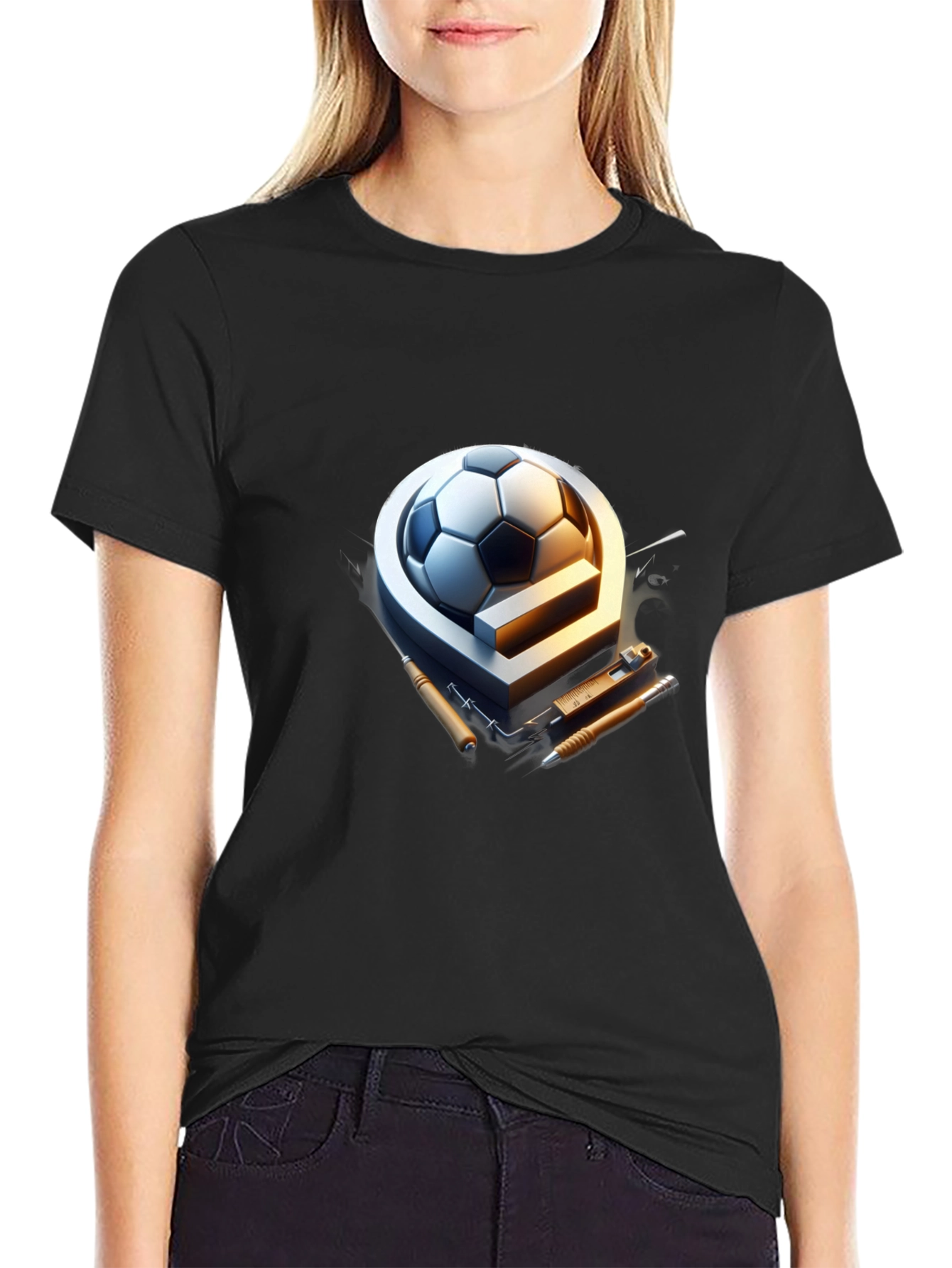 Soccer Ball & Drafting Tools Graphic Tee - 2