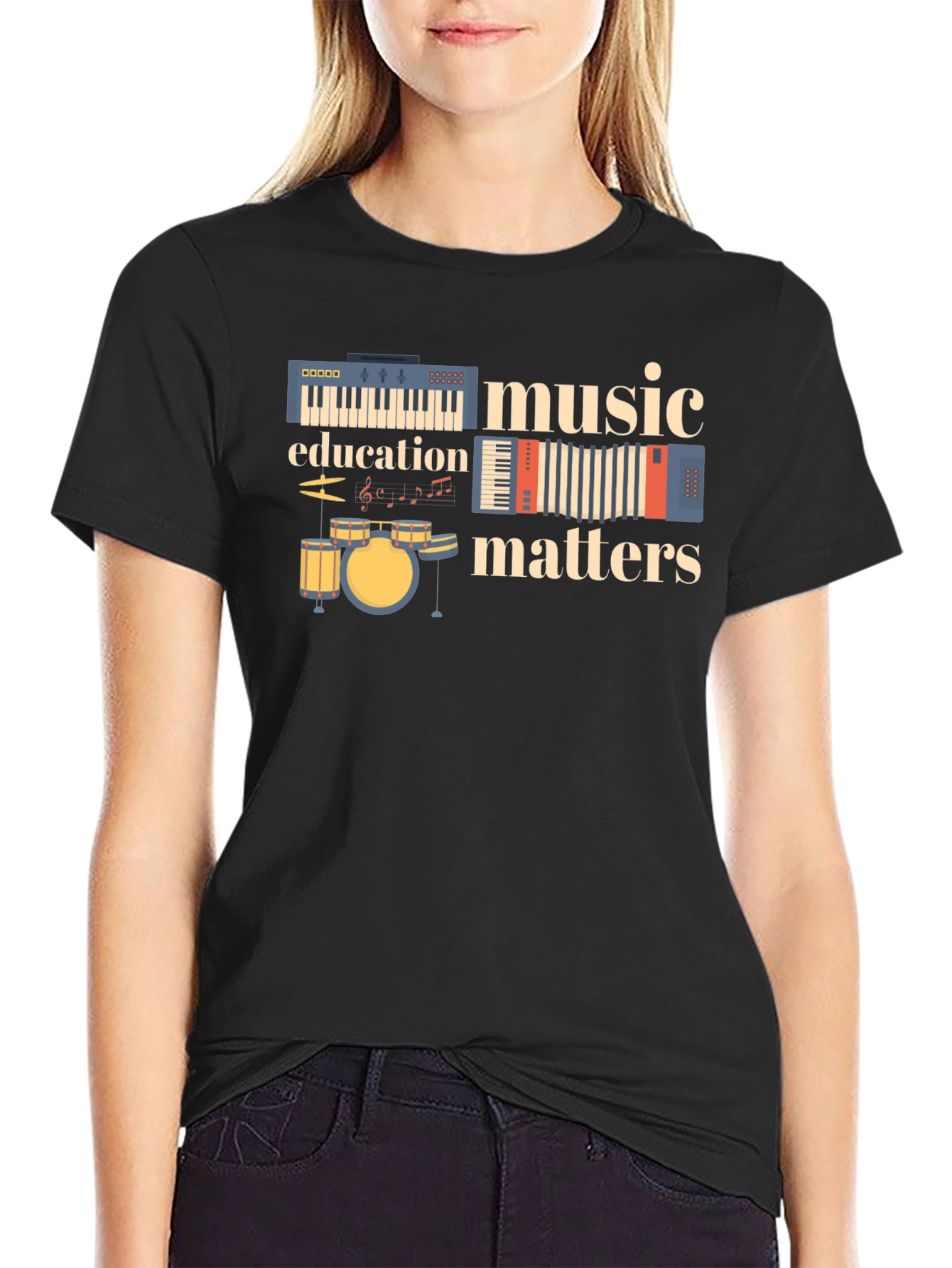 Black Music Education Matters Graphic T-Shirt view 2