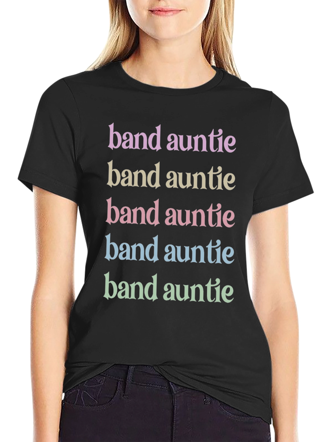 Black Band Auntie Graphic Tee - Unisex Cotton T-Shirt view 2