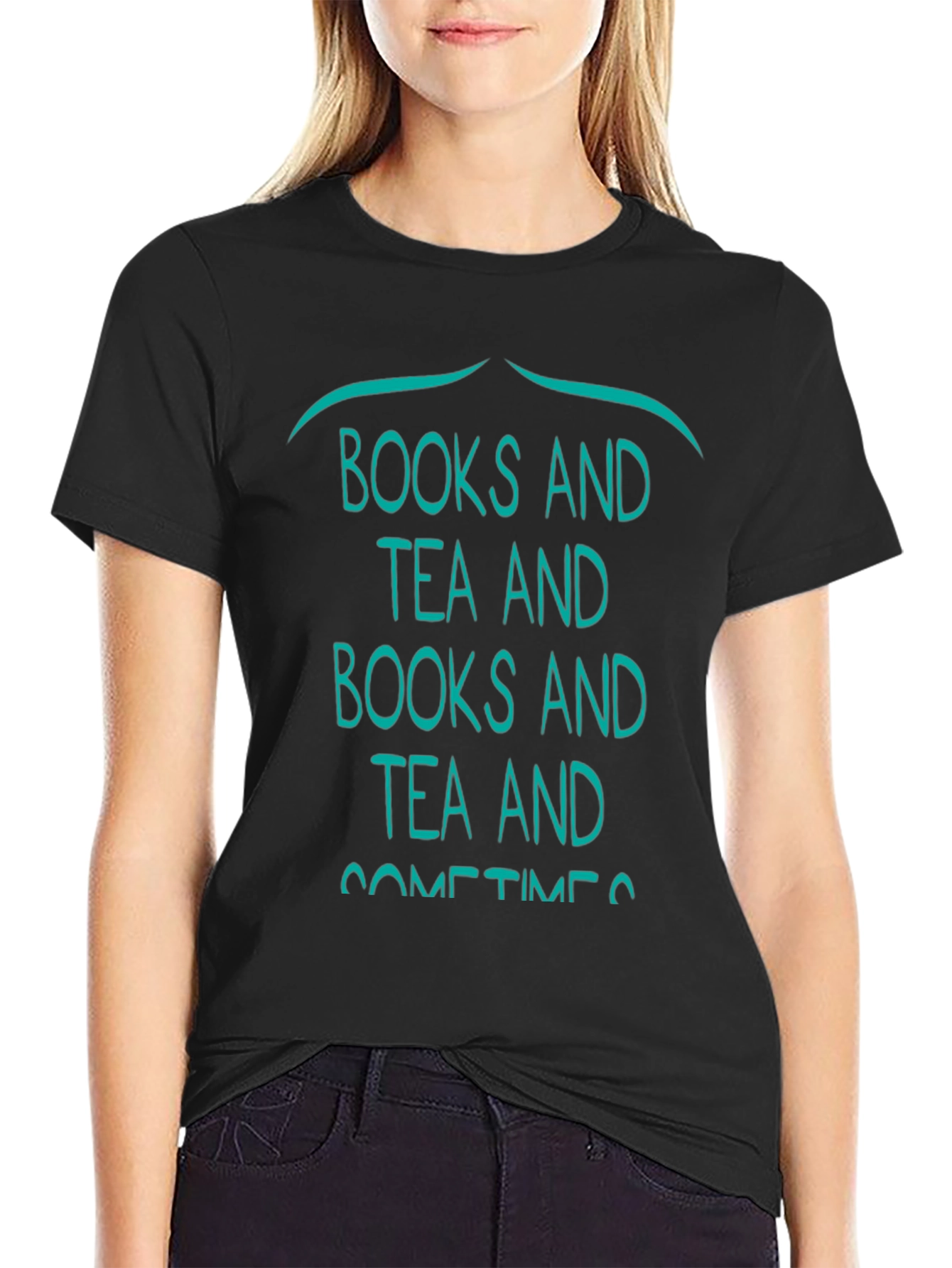 Black Books and Tea Graphic Tee - Relaxed Comfort view 2