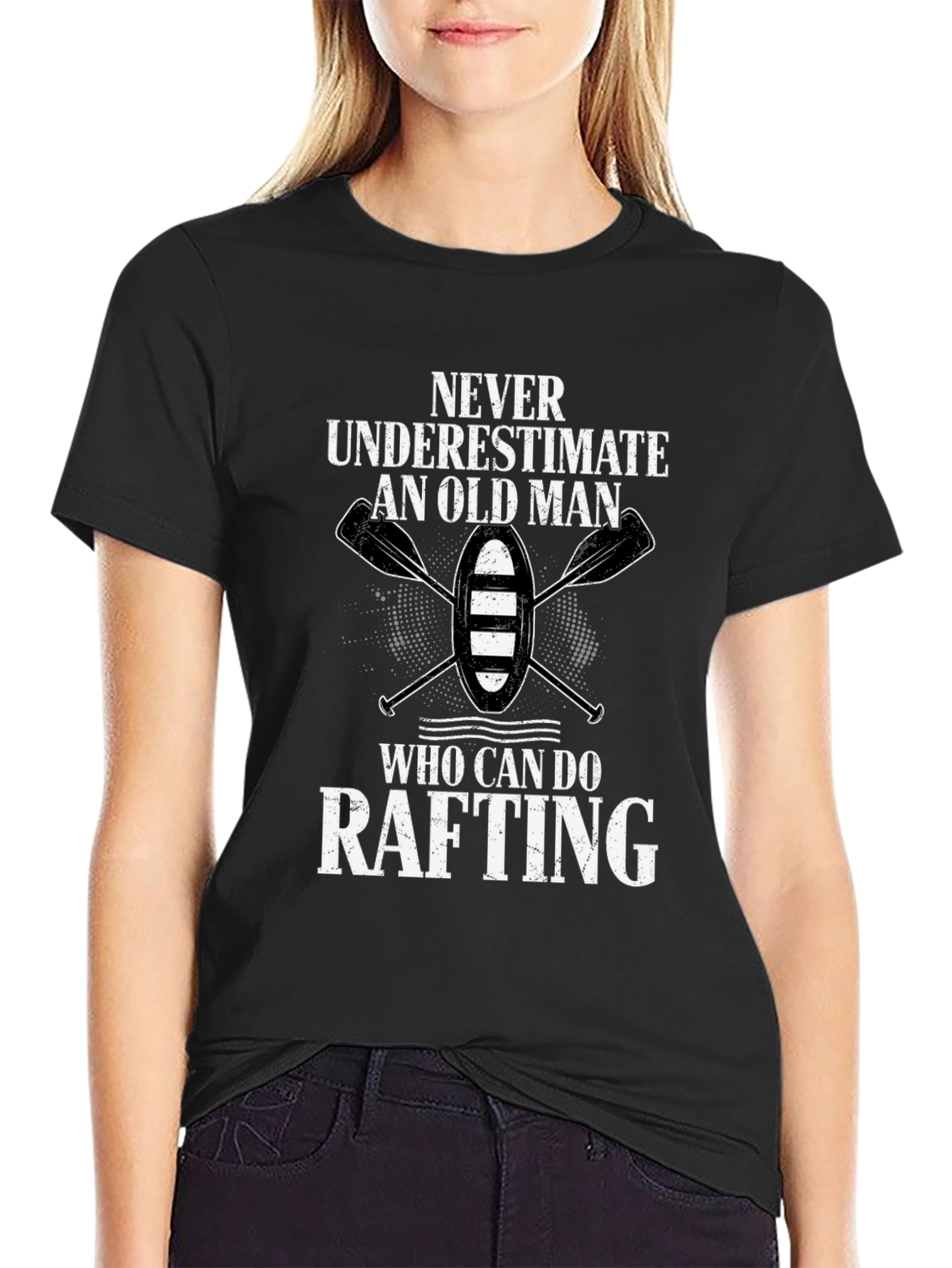 Black Rafting Old Man T-Shirt view 2