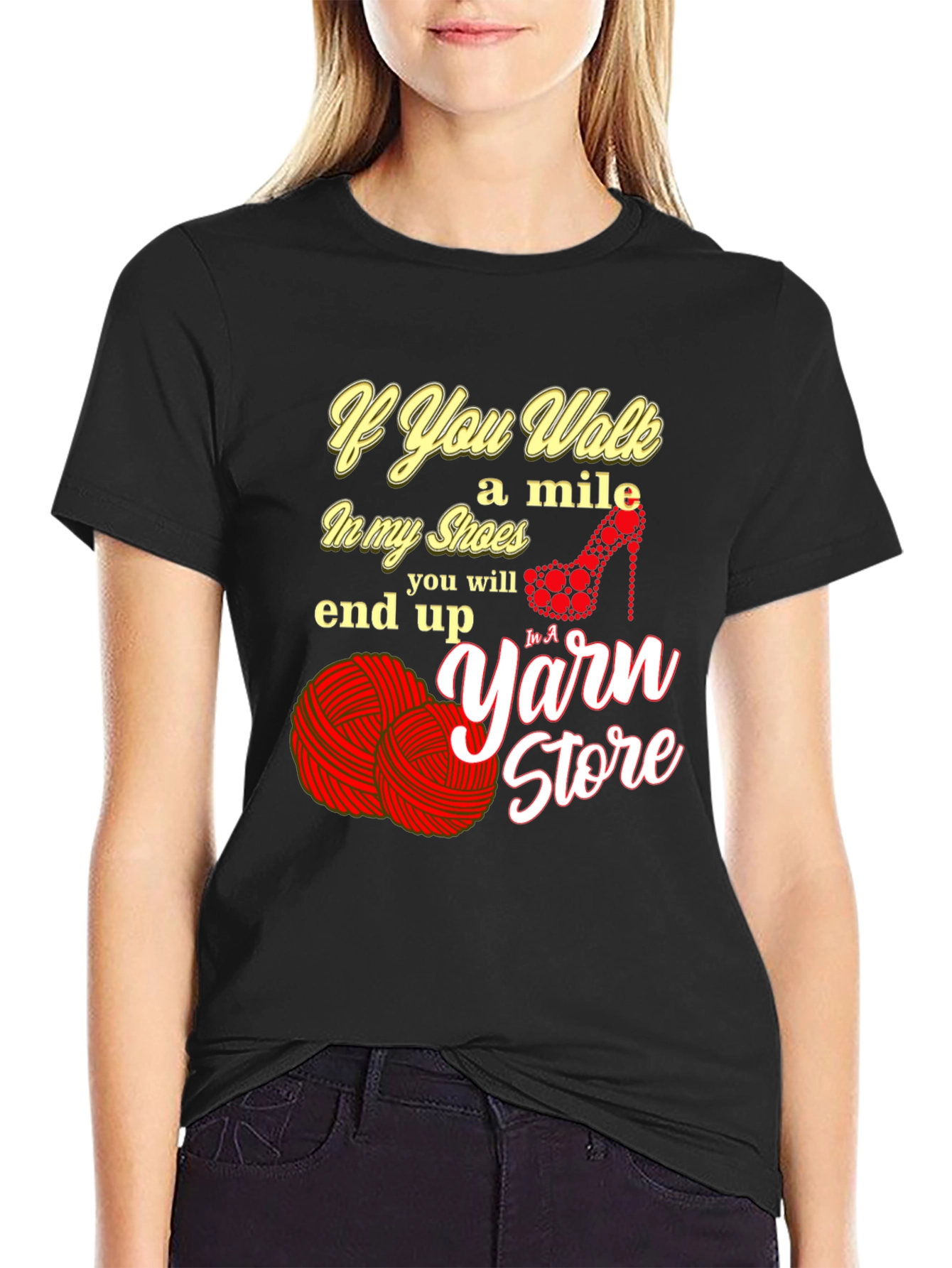 Black If You Walk a Mile in My Shoes T-Shirt view 2