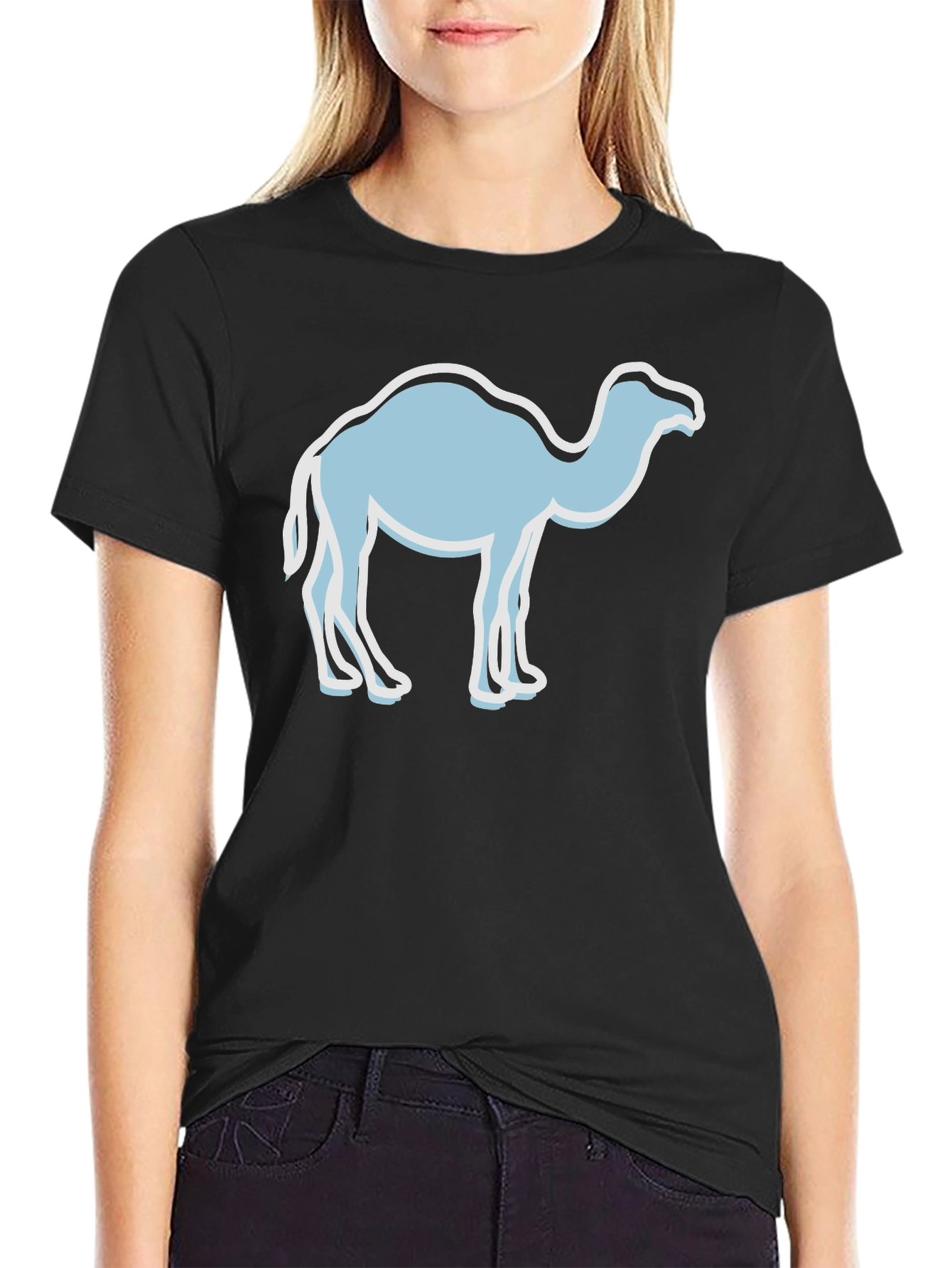 Black Camel Graphic Tee - Unisex Black T-Shirt view 2