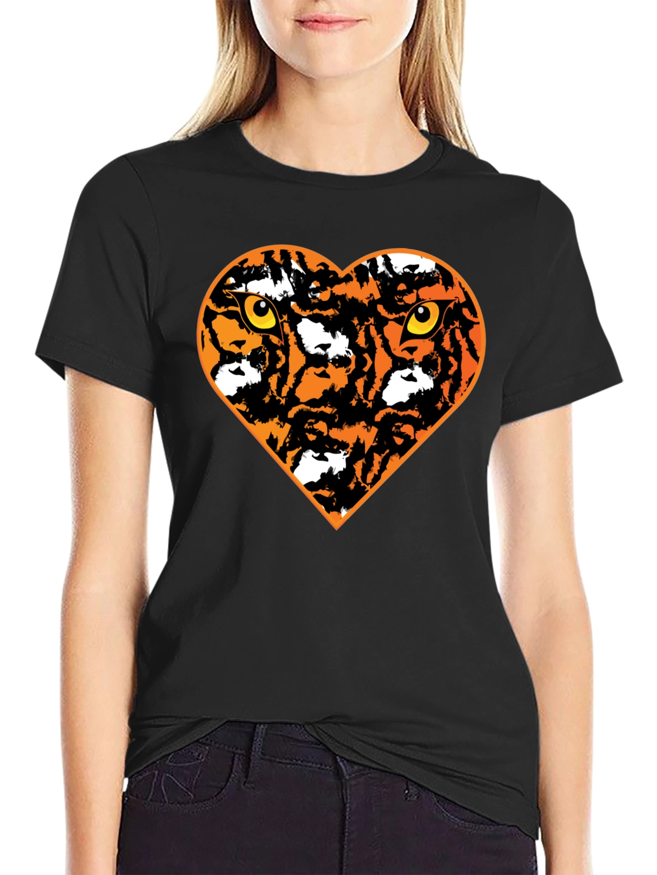 Black Tiger Heart Graphic T-Shirt - Black view 2