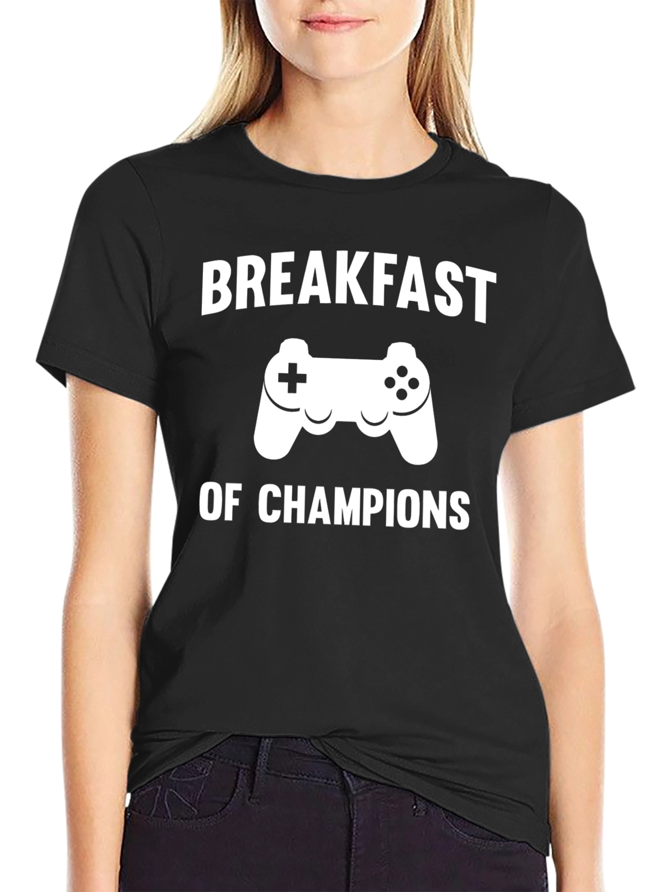Black Breakfast of Champions Gaming T-Shirt view 2