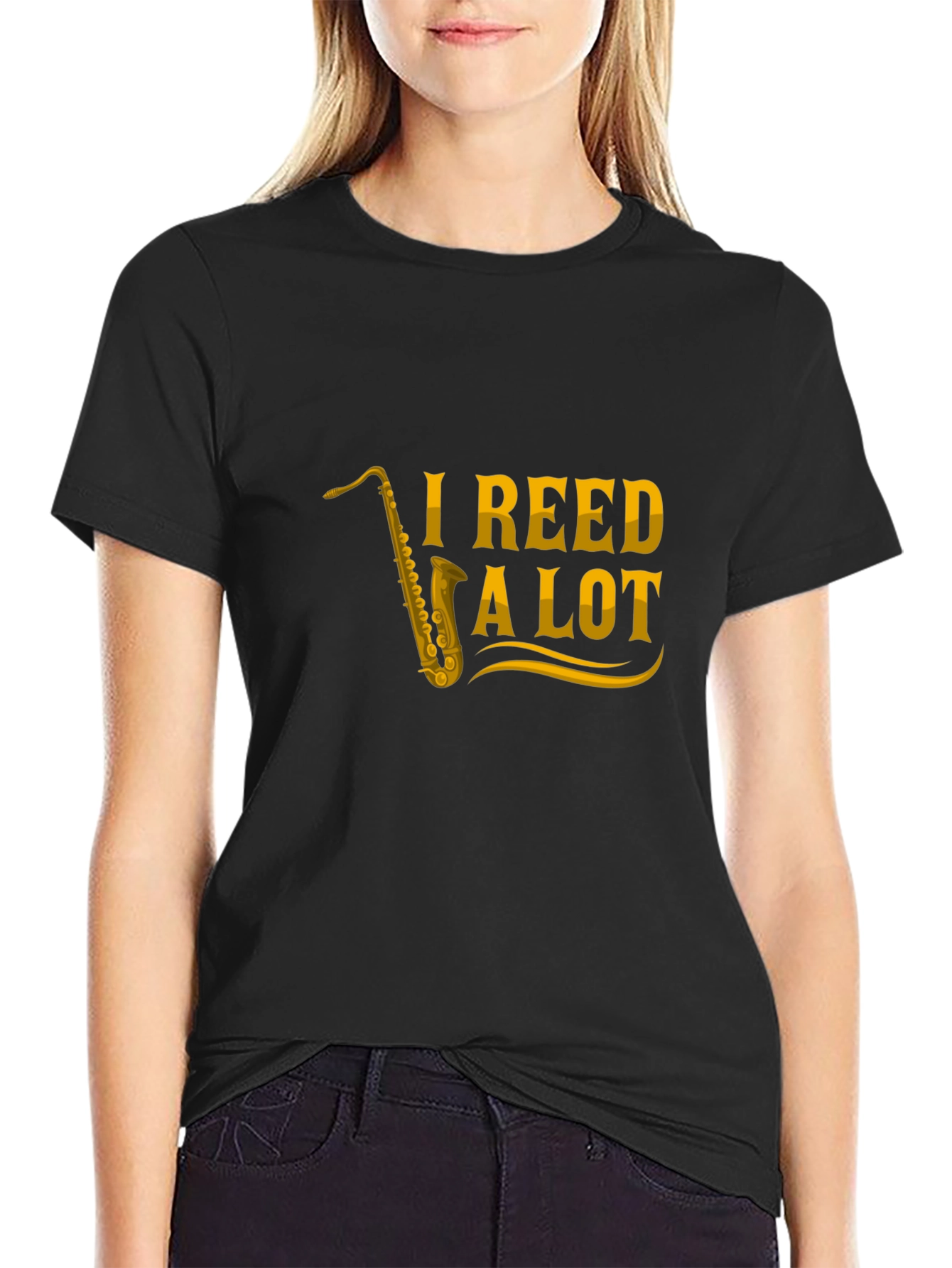 Black I Reed a Lot Saxophone T-Shirt - Black view 2