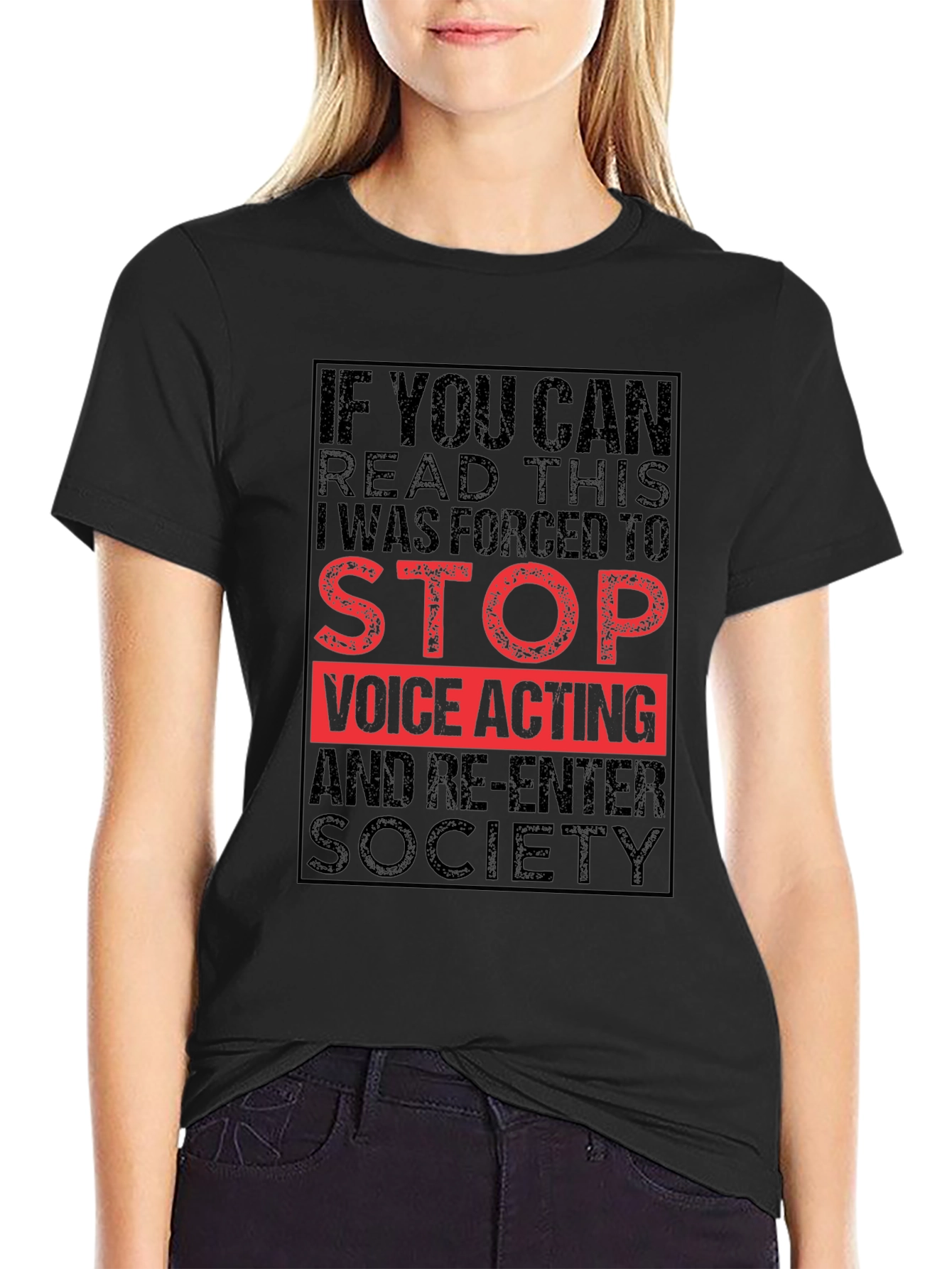 Black If You Can Read This Voice Acting T-Shirt view 2