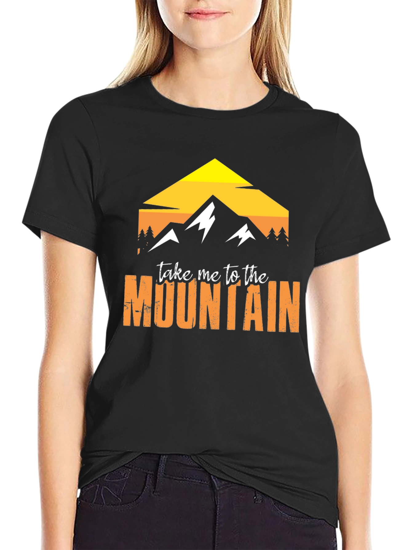 Black Mountain Graphic Tee - Black Cotton Adventure Shirt view 2