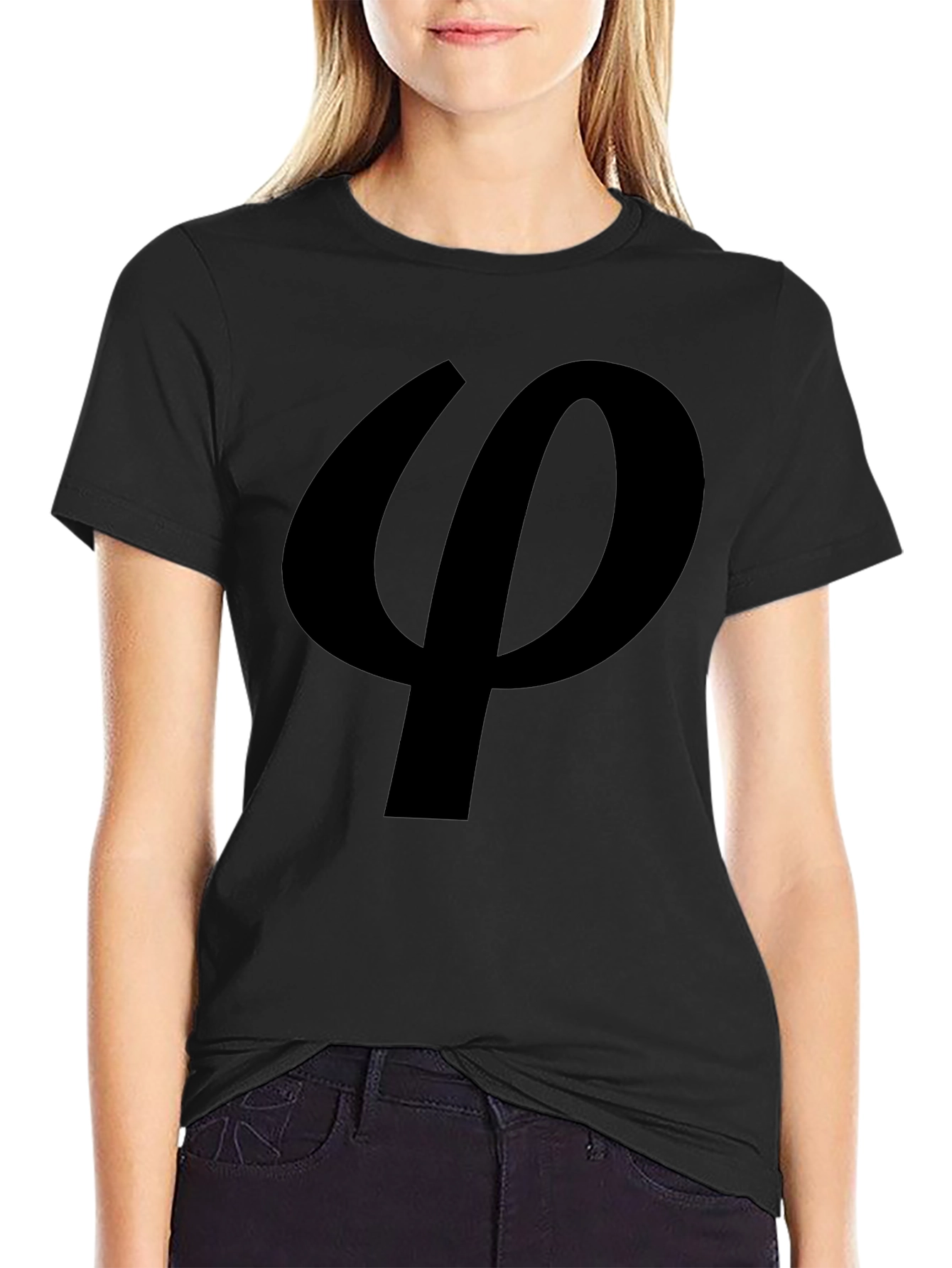 Black Black Phi Symbol T-Shirt view 2