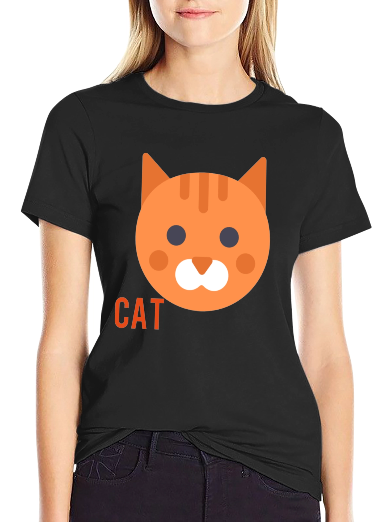 Black Black Cat Graphic Tee - Cute & Casual Style view 2