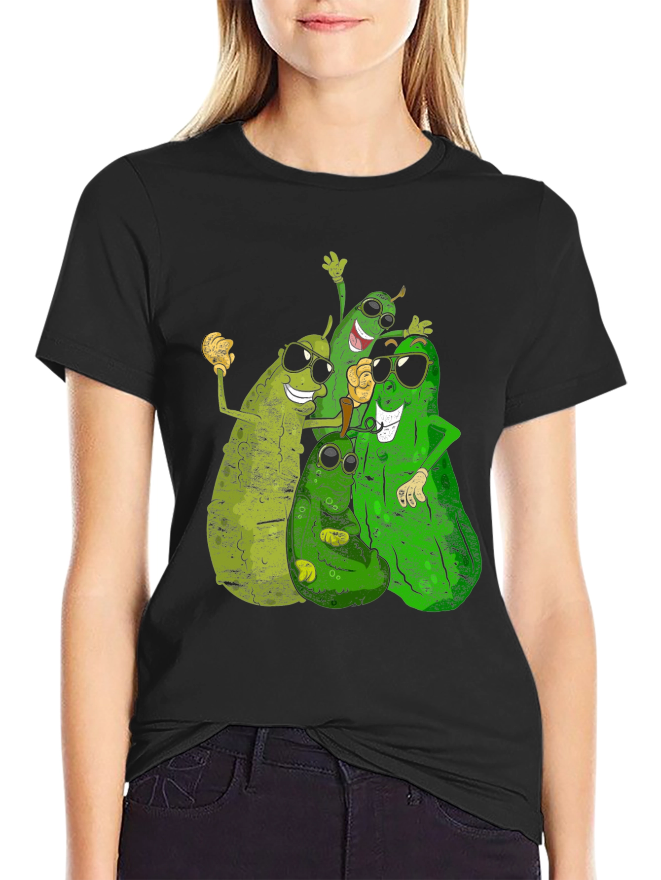 Black Pickle Squad T-Shirt - Funny Food Tee view 2