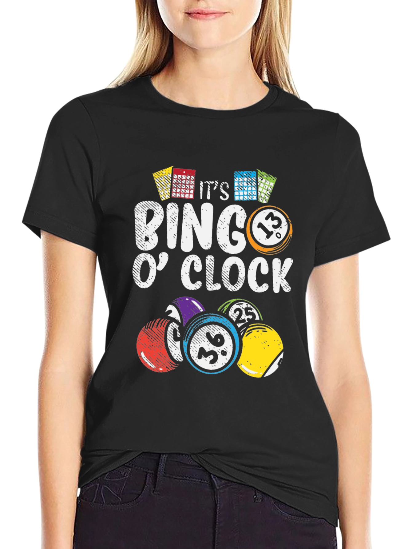 Black It's Bingo O'Clock Graphic Tee view 2