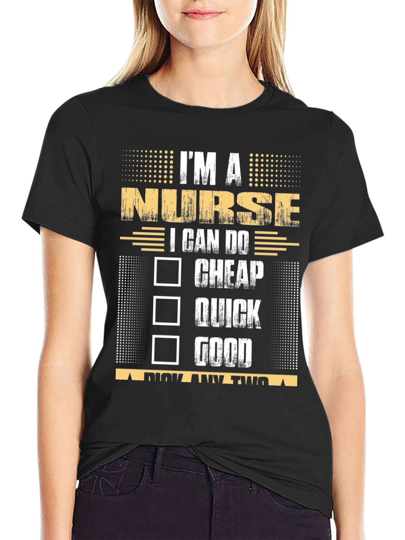 Black I'm a Nurse Pick Any Two T-Shirt view 2