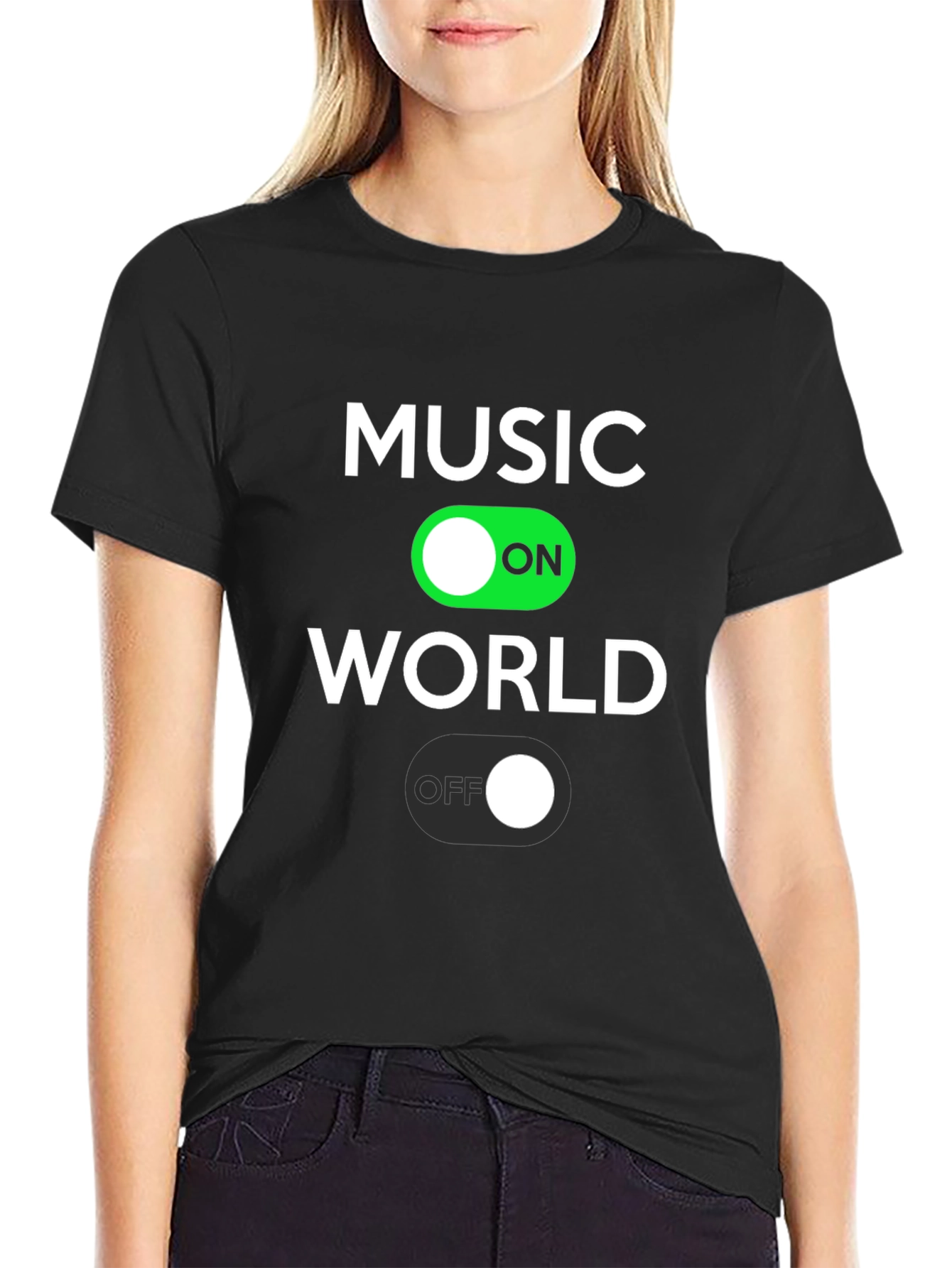 Black Music On World Off T-Shirt view 2