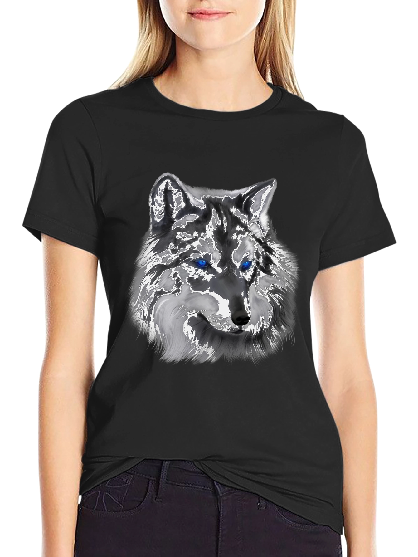 Black Wolf Graphic Tee - Black view 2
