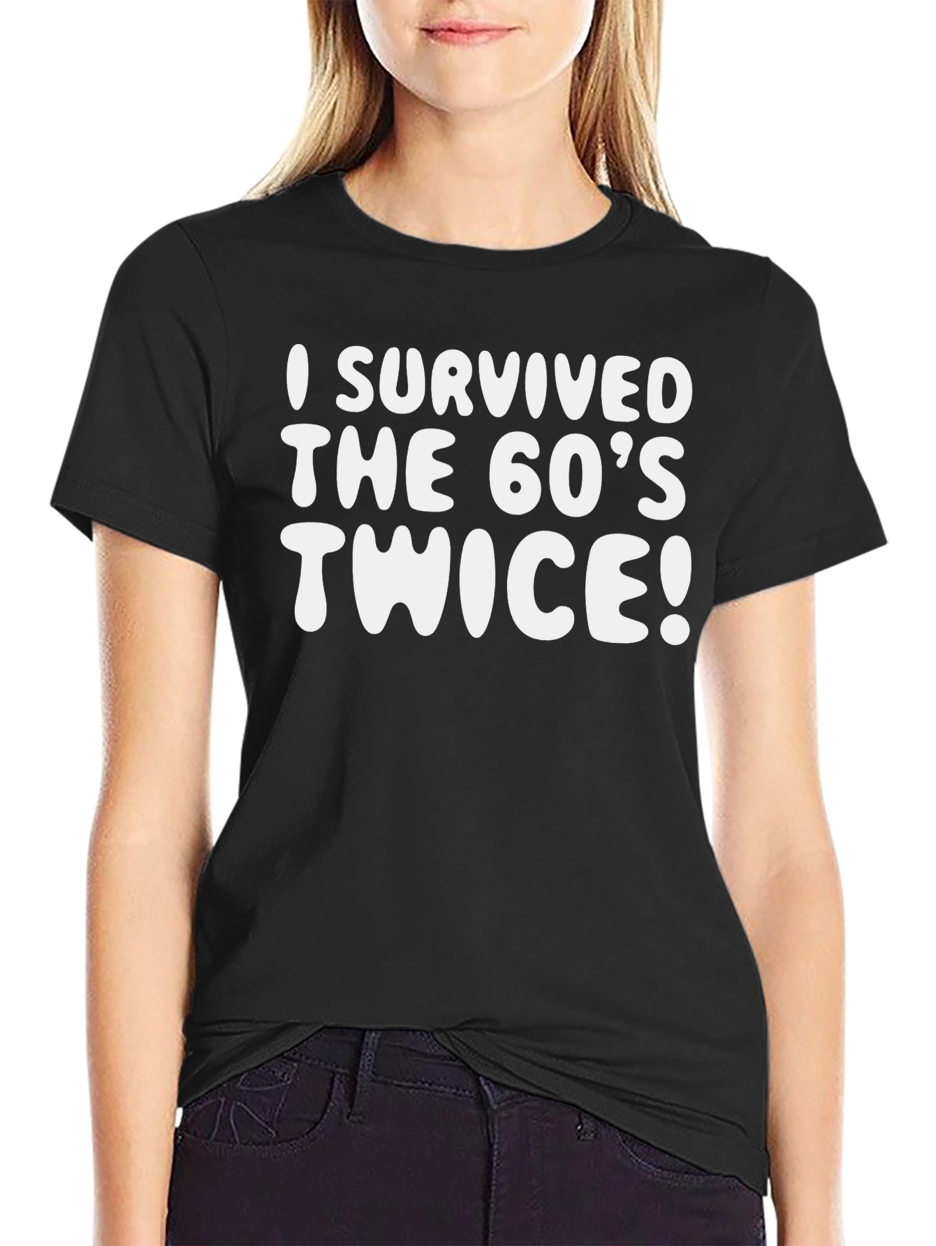 Black I Survived the 60's Twice Graphic Tee view 2
