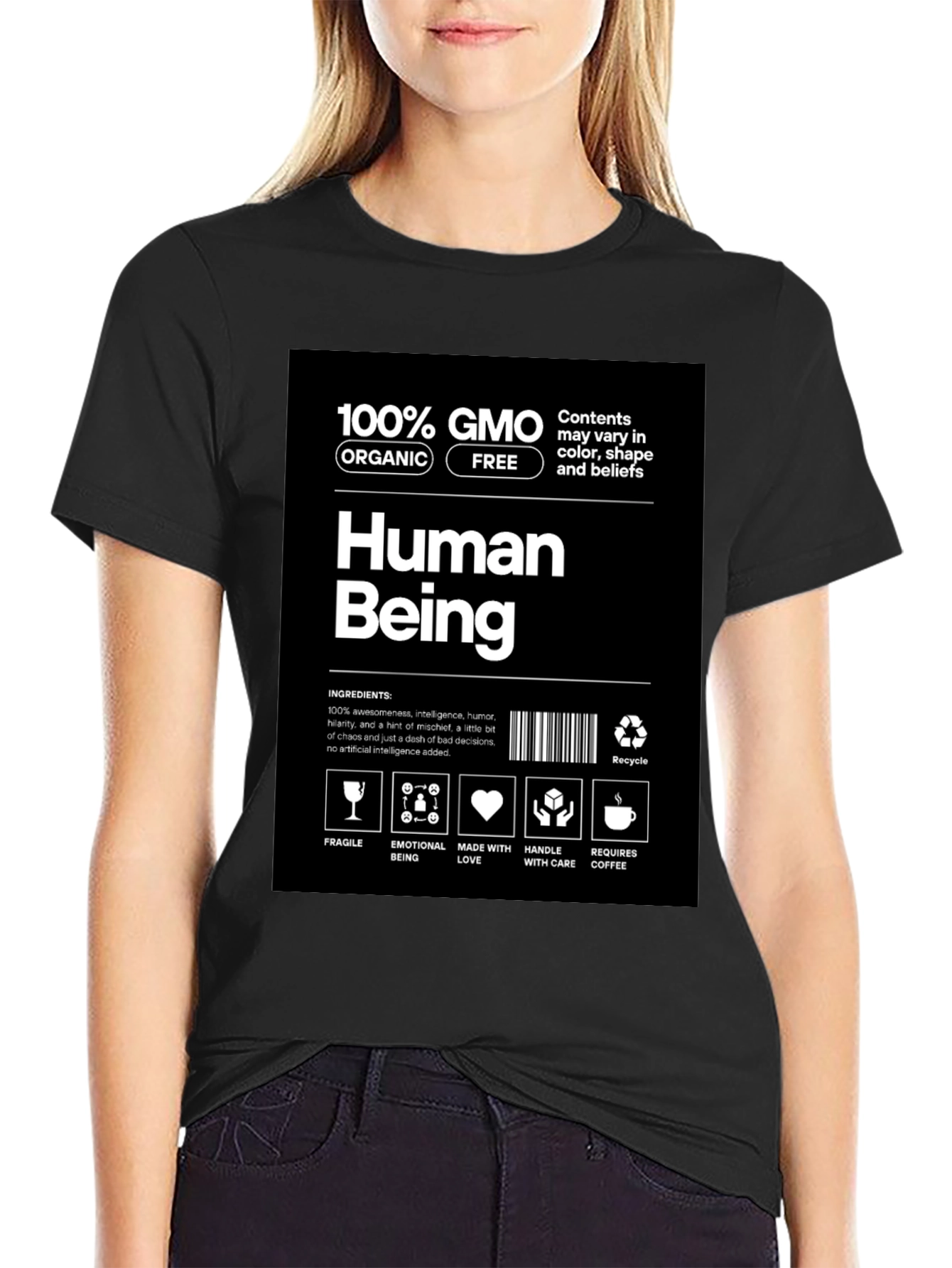 Black Human Being Ingredients T-Shirt view 2