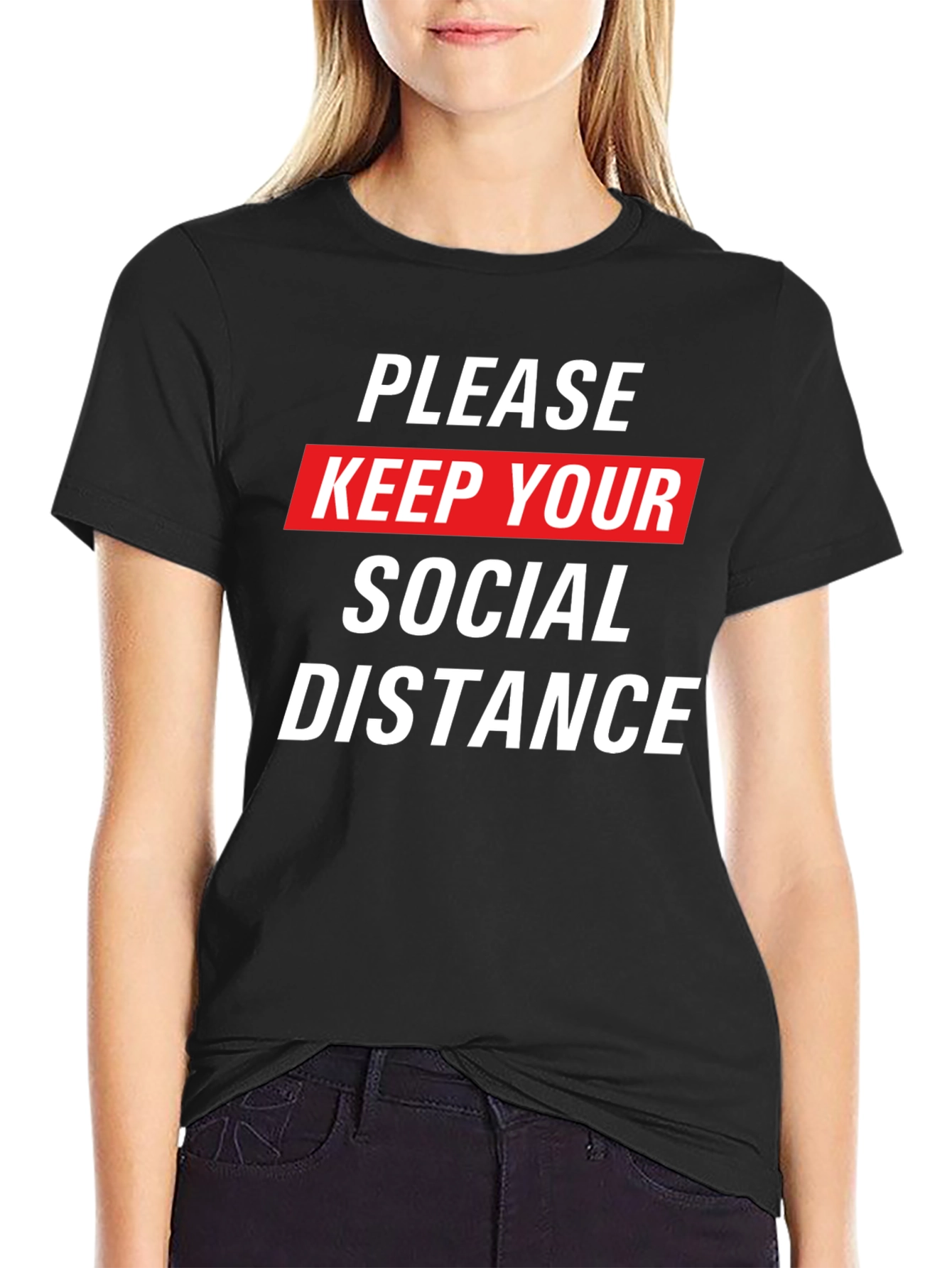 Black Social Distance Graphic Tee view 2