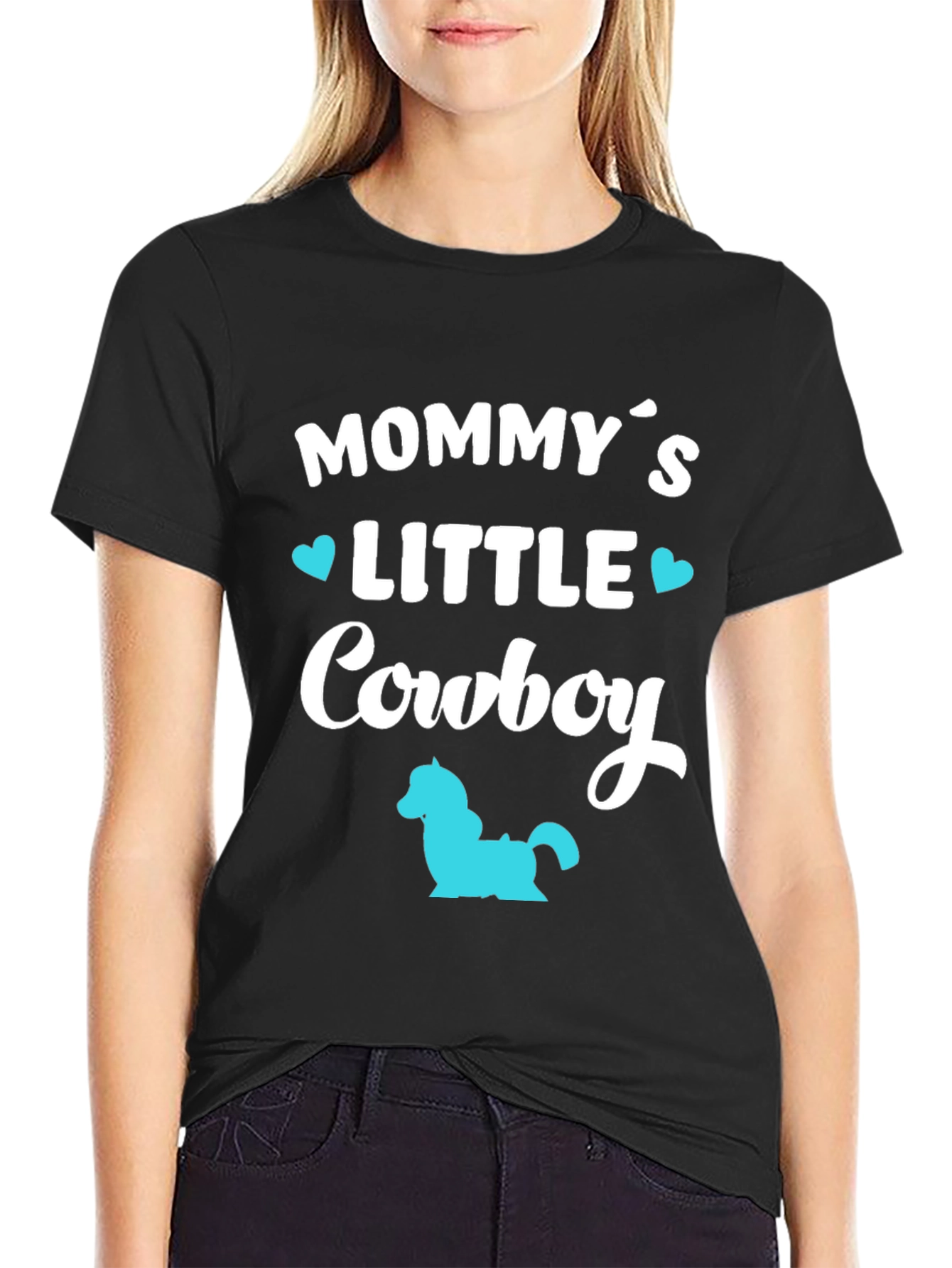 Mommy's Little Cowboy - Black T-Shirt - 2