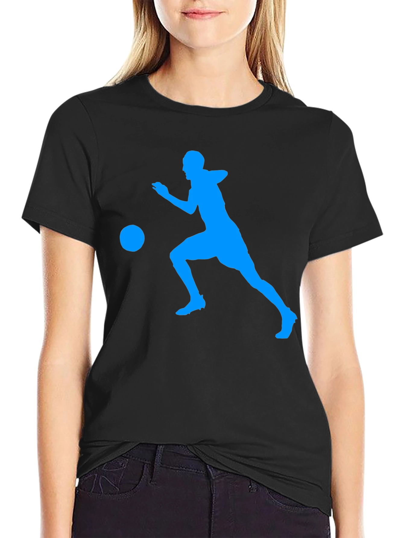 Black Soccer Player Graphic Tee - Black view 2