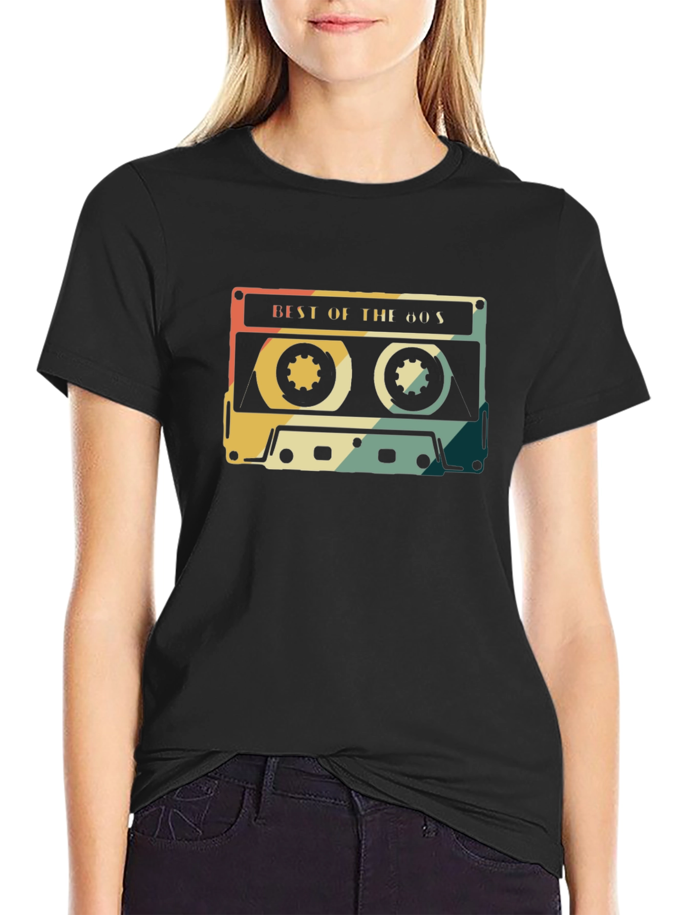 Black Retro 'Best of the 60s' Cassette Tape Graphic T-Shirt view 2