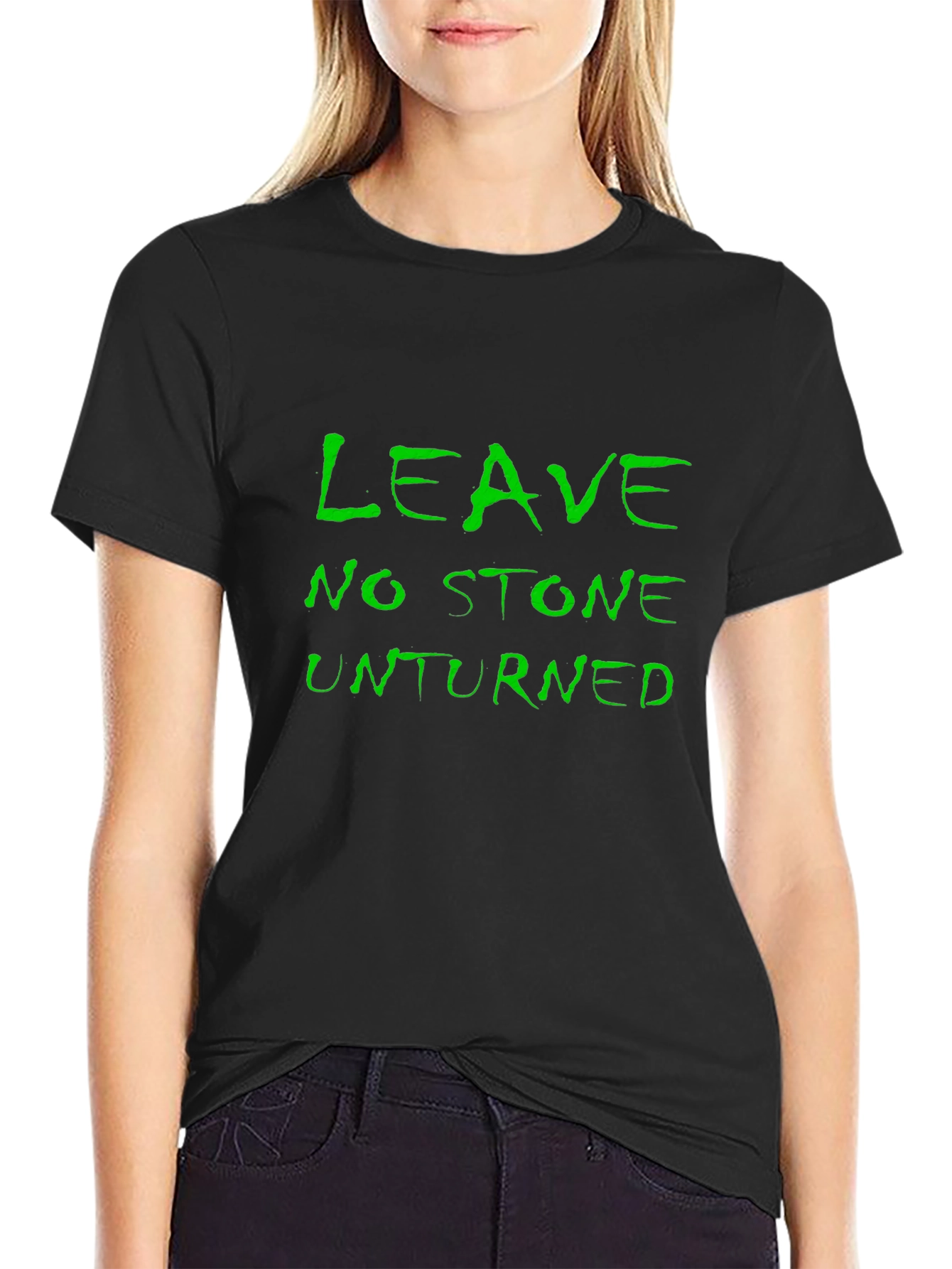 Black Leave No Stone Unturned Graphic Tee view 2