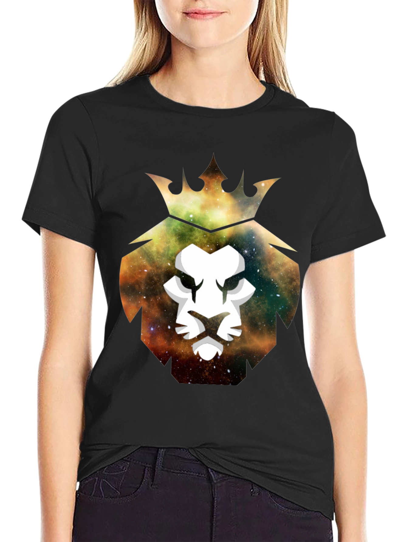 Black Galaxy Lion King Graphic Tee - Stylish Men's T-Shirt view 2