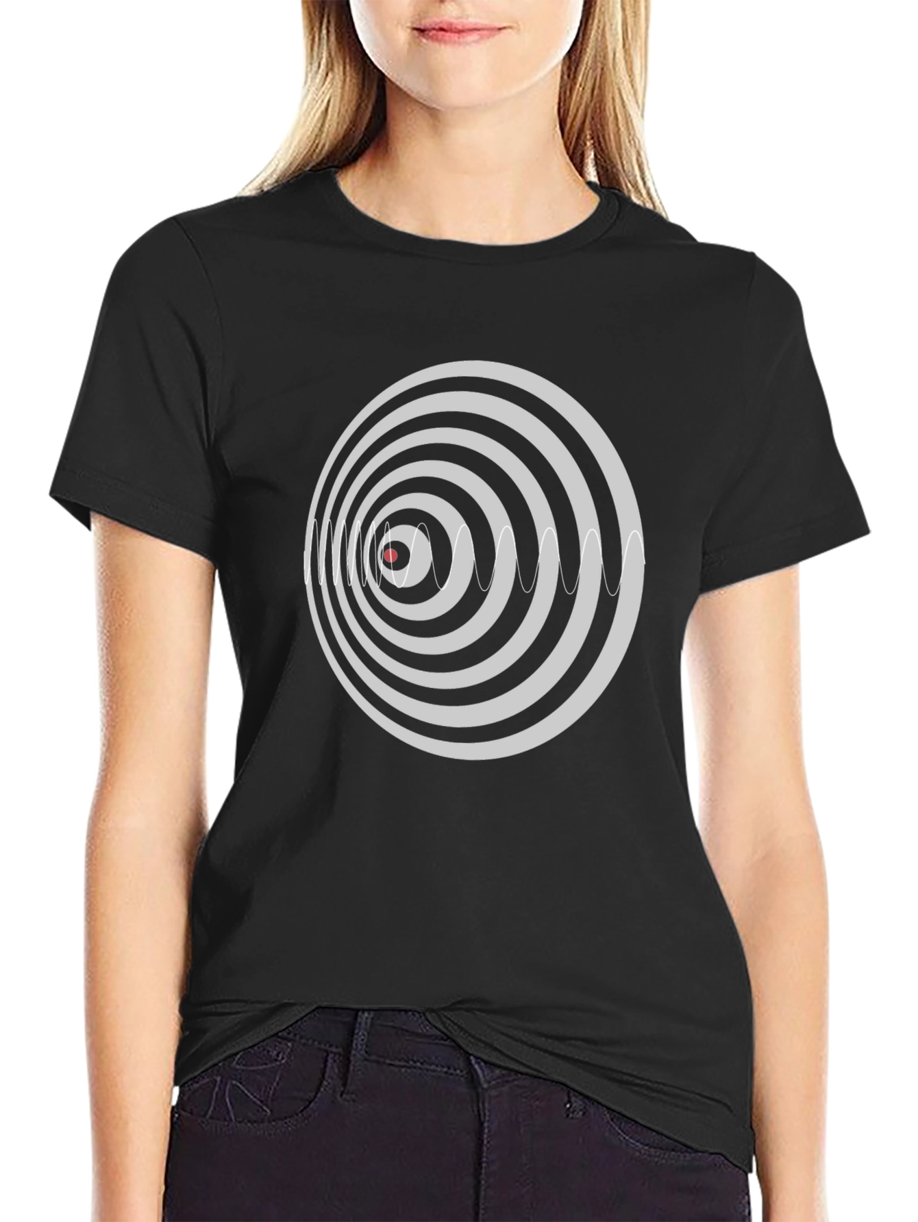 Black Hypnotic Eye Graphic Tee - Modern Style view 2