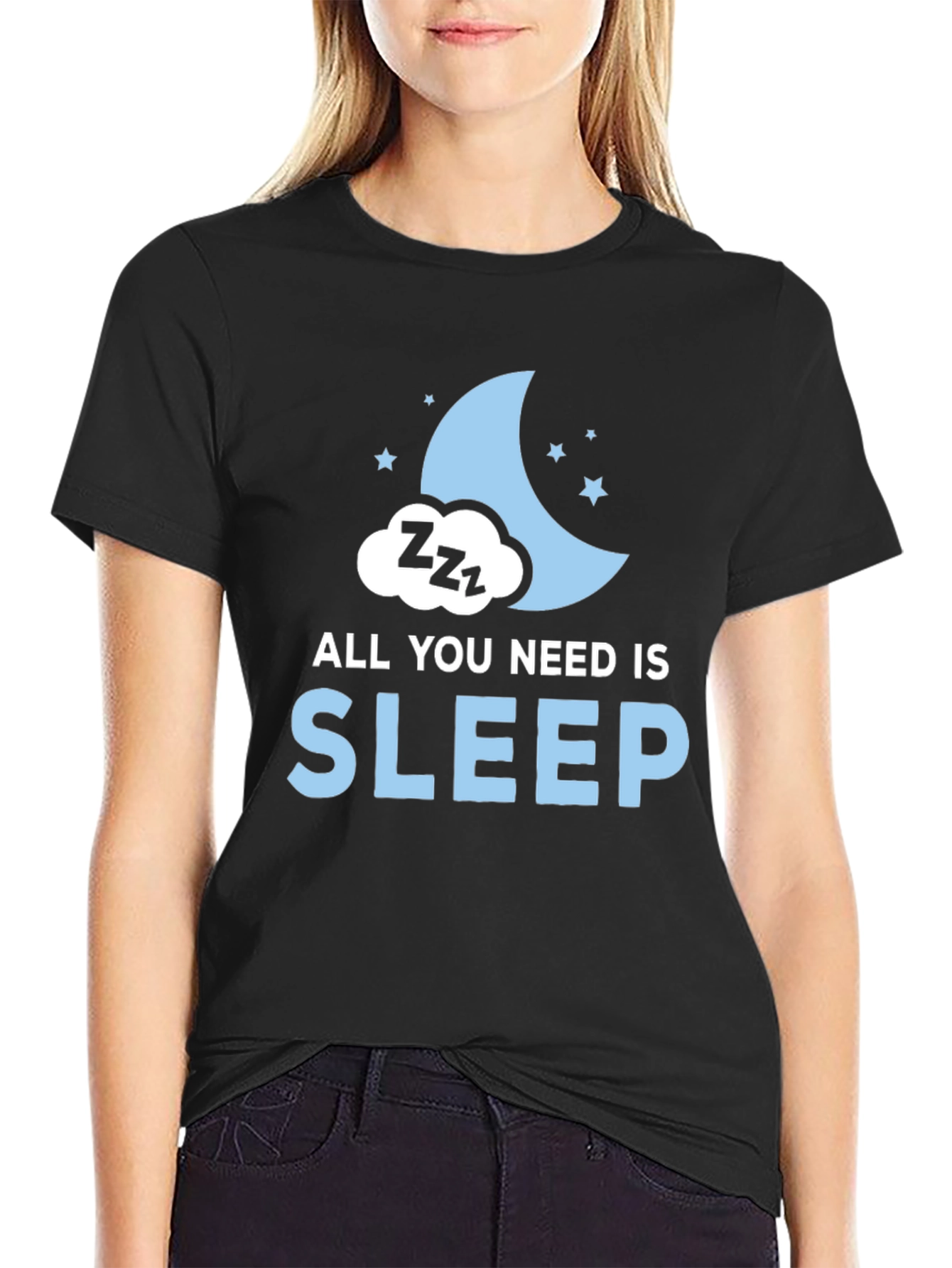 Black All You Need is Sleep Graphic T-Shirt view 2