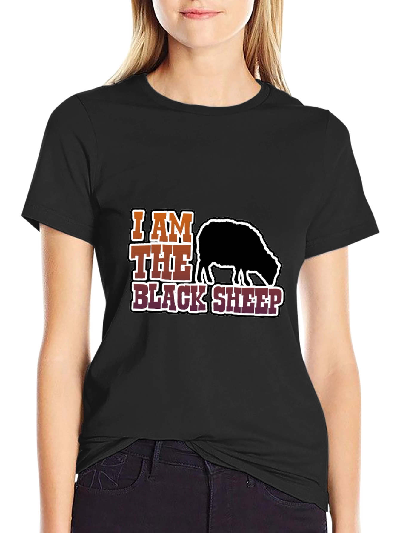 Black I Am The Black Sheep Graphic T-Shirt view 2