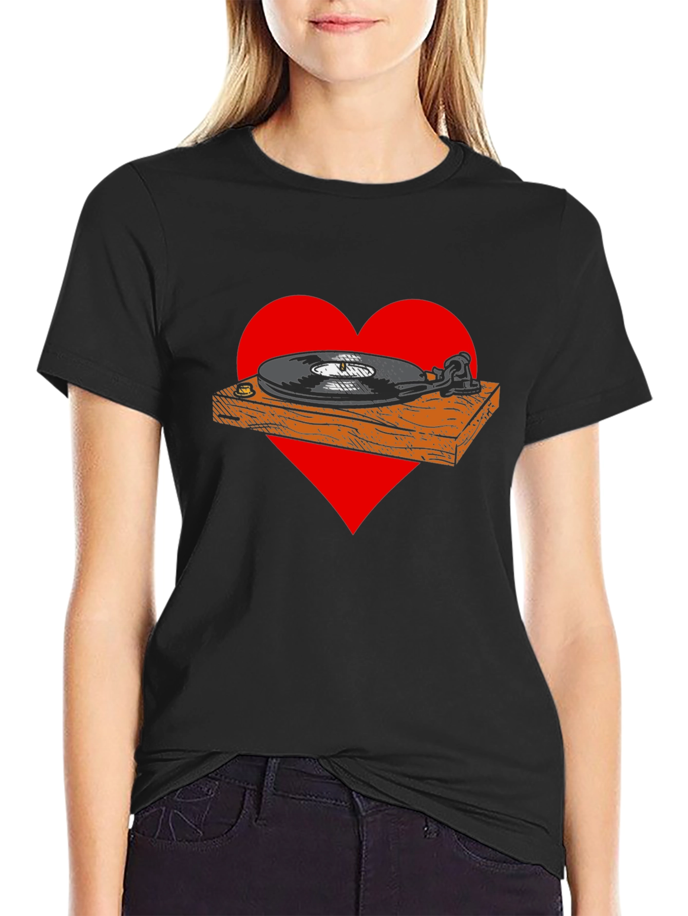 Black Vinyl Love T-Shirt - Music Lover's Tee view 2