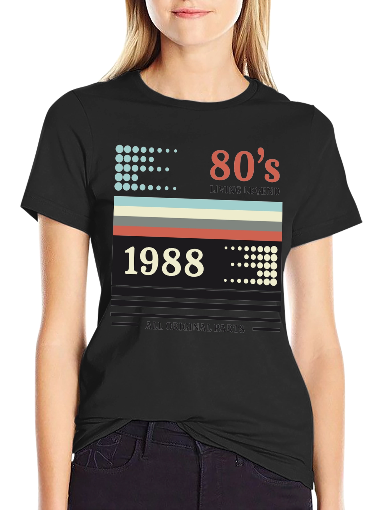 Black Vintage 1988 80s Legend T-Shirt view 2