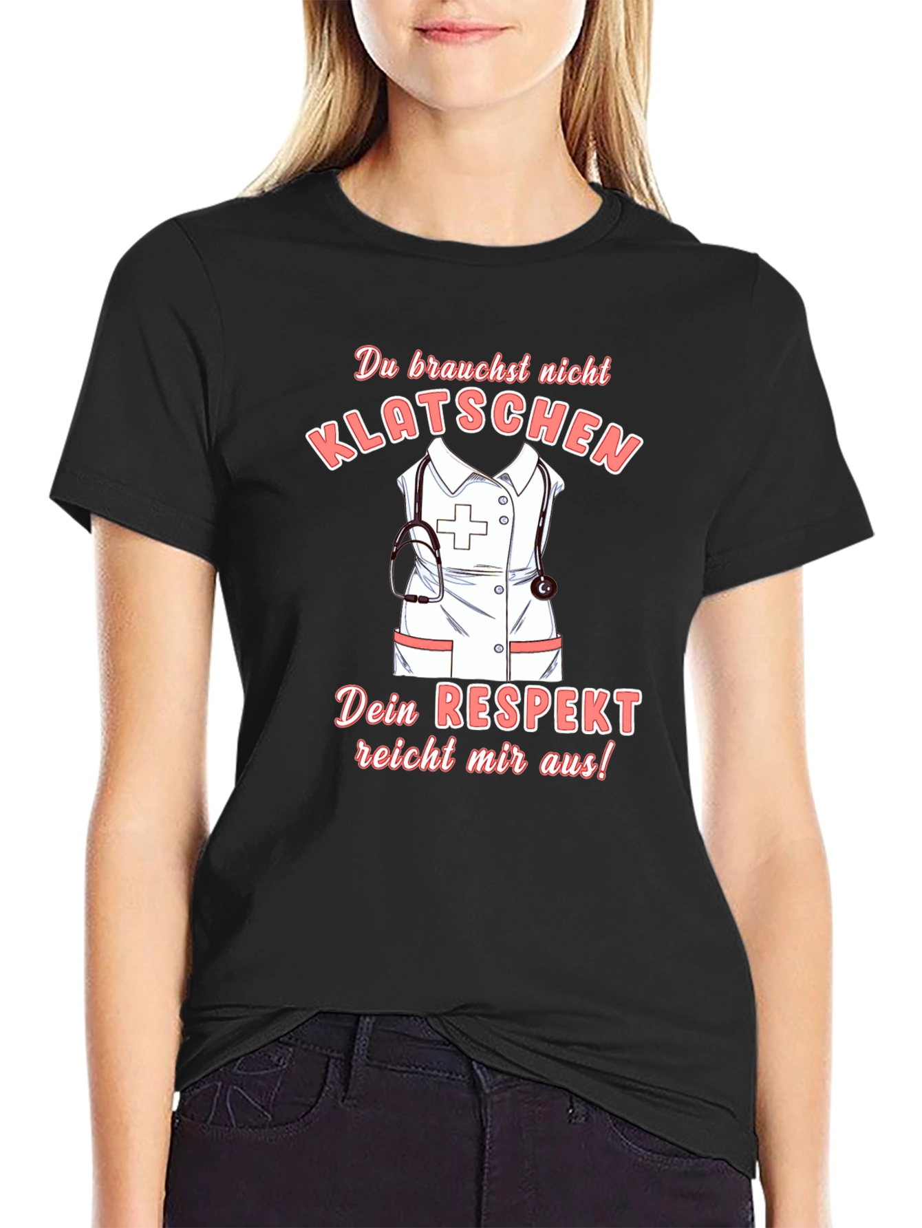 Black Nurse Respect T-Shirt - Funny Nursing Tee view 2