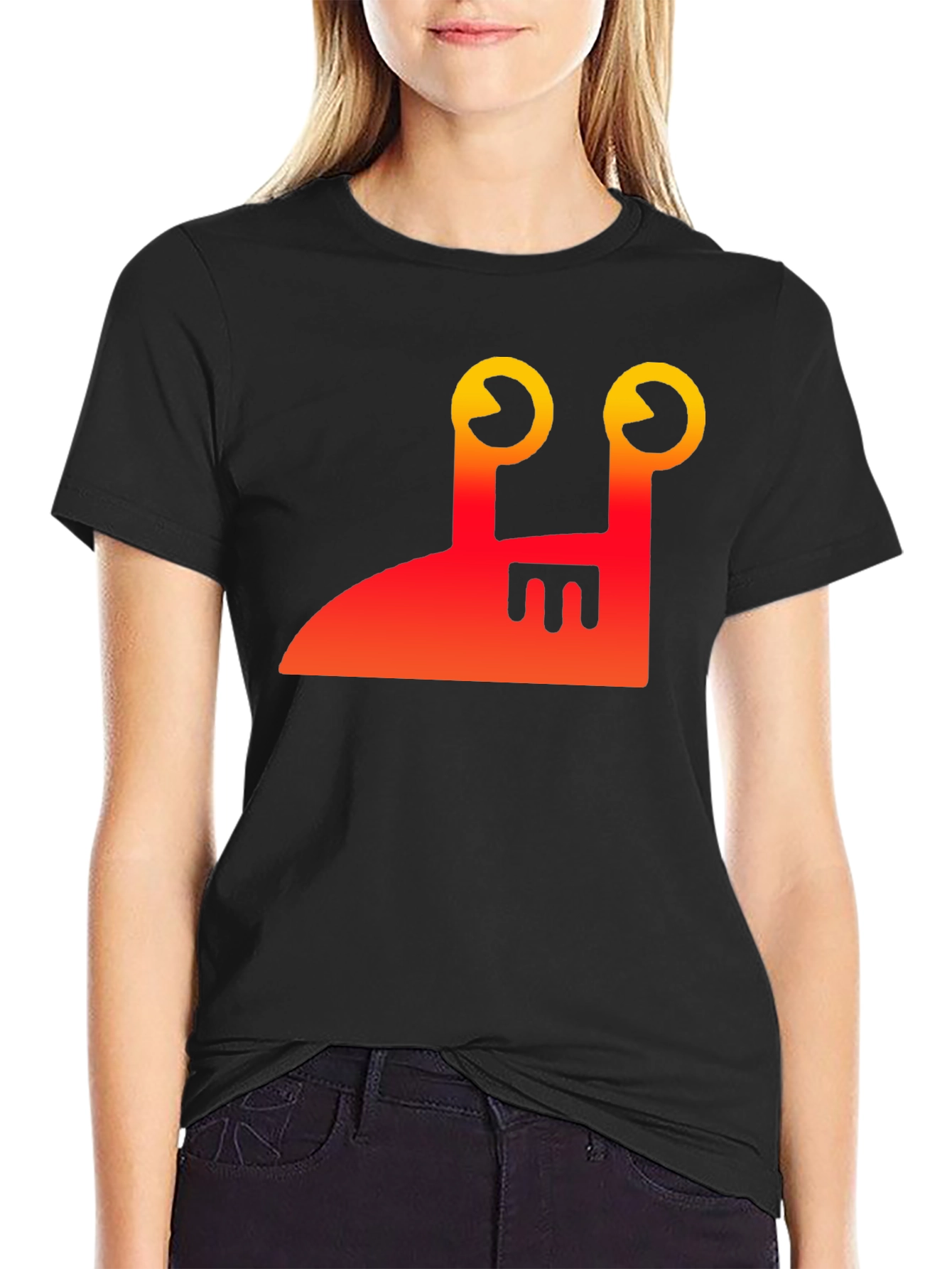 Black Funky Alien Graphic T-Shirt - Unique Design view 2